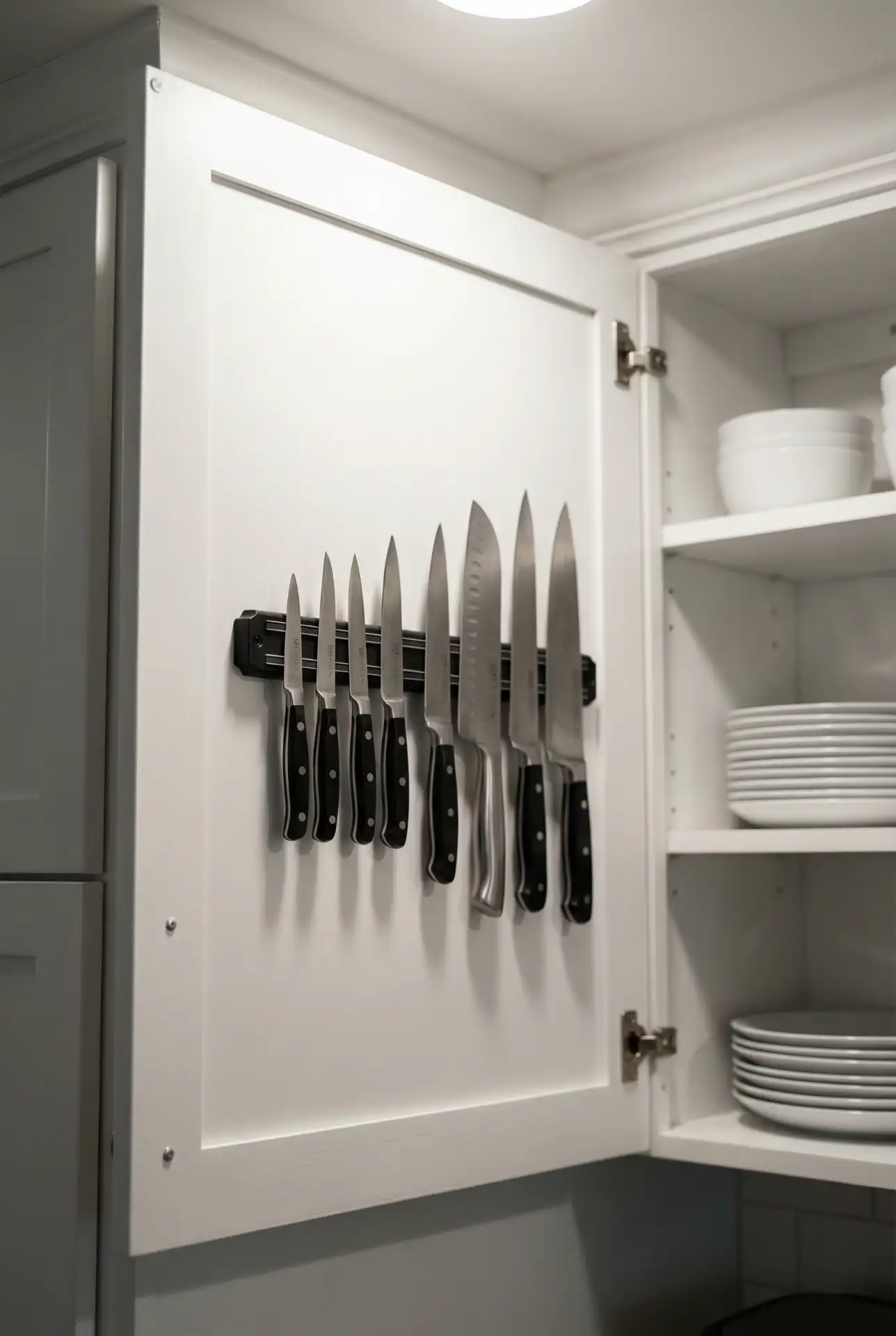 Magnetic Knife Strip Inside Cabinet Doors 2