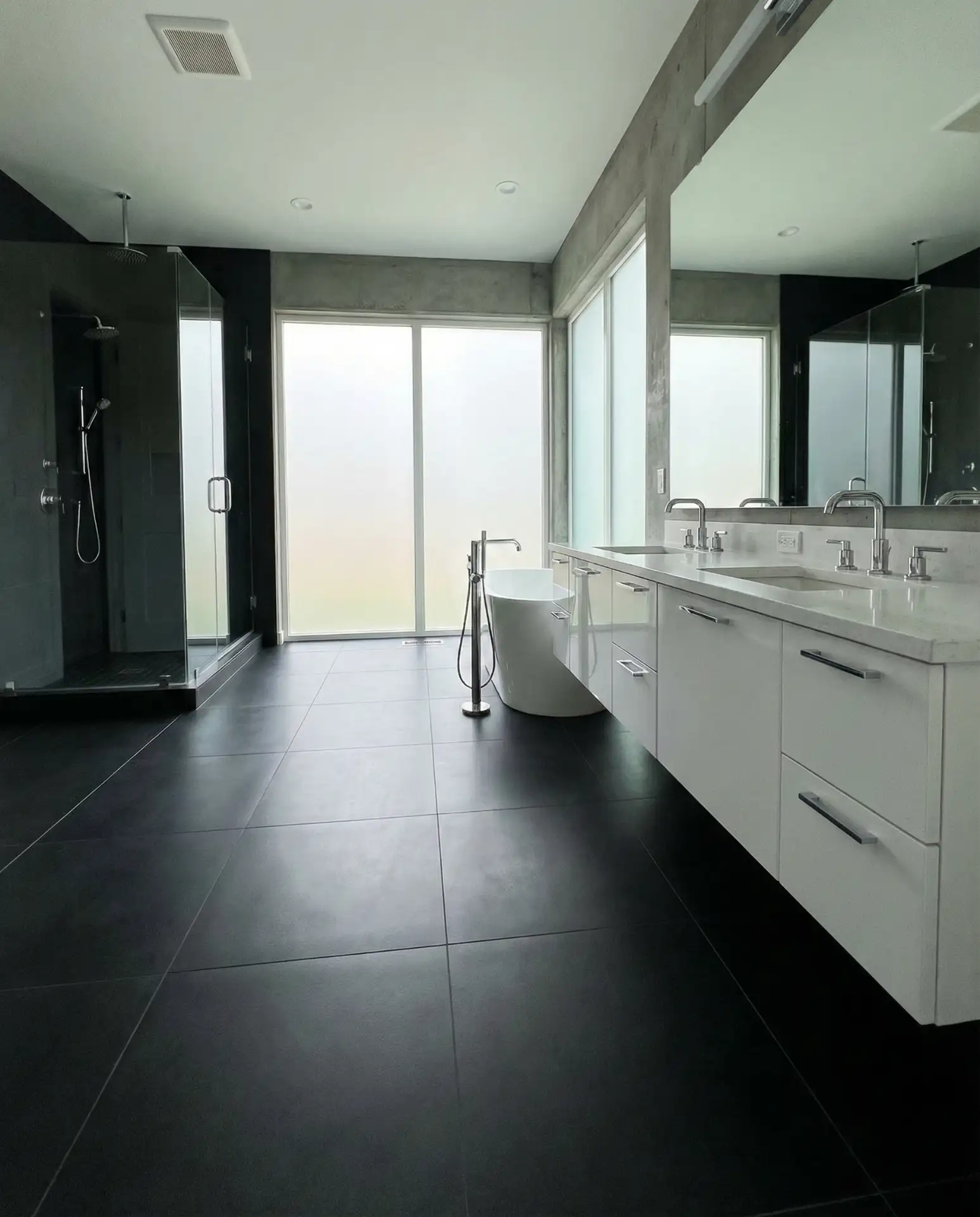 Matte Black Floor Tiles for Bold Contrast 1