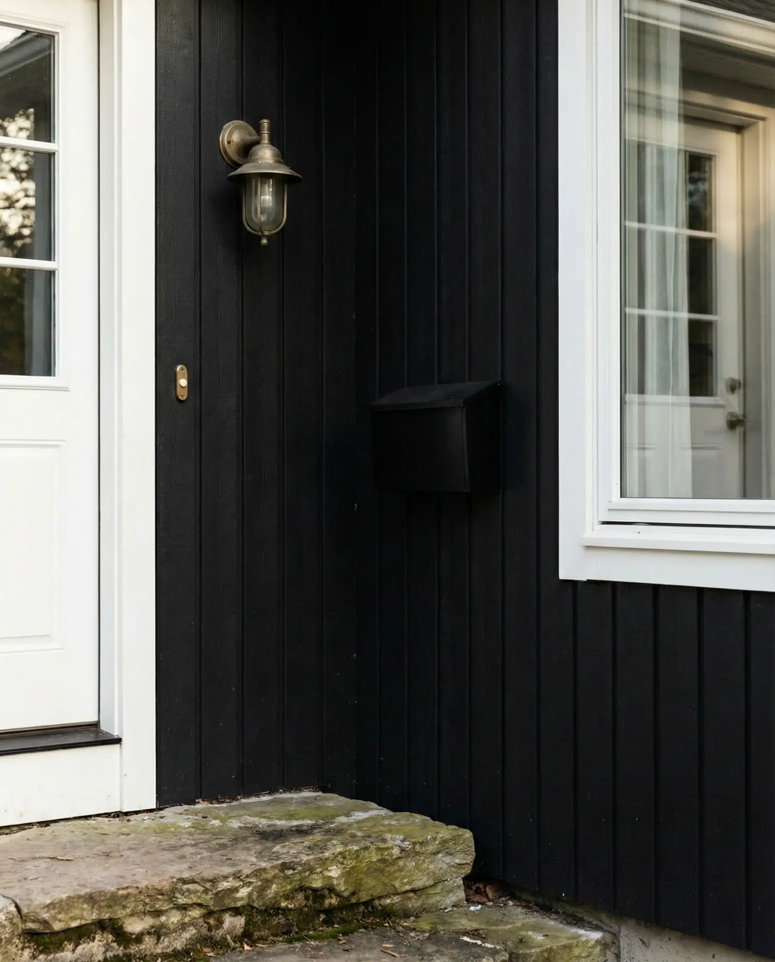 Matte Black with White Trim and Brass Hardware 2