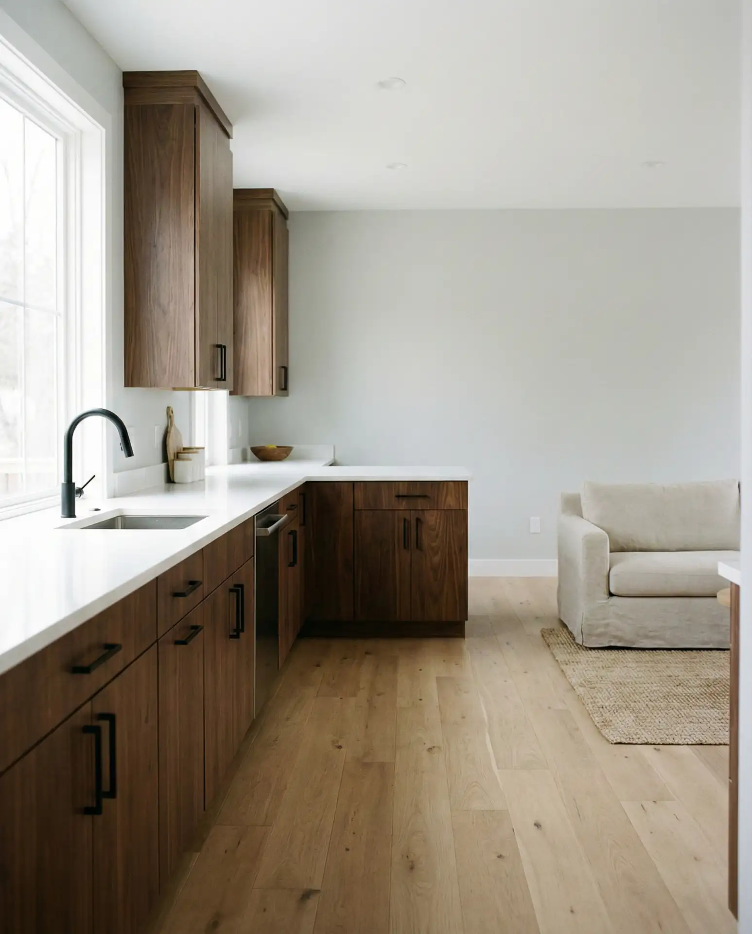Modern Dark Brown Cabinets with Contrast 2