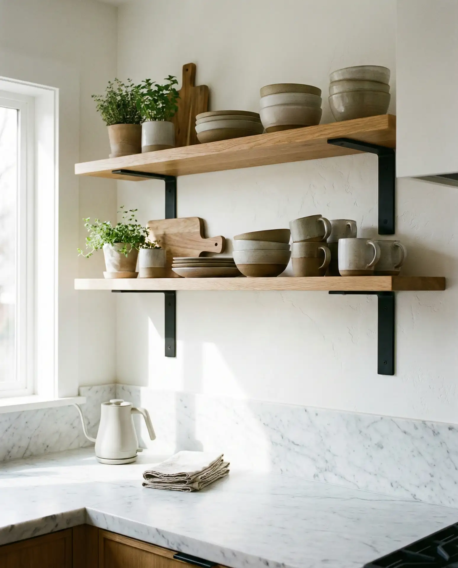 Modern Open Shelving Display Kitchen 2