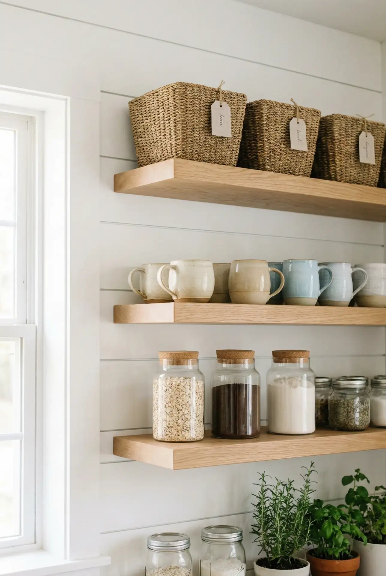Open Shelving with Labeled Baskets 2