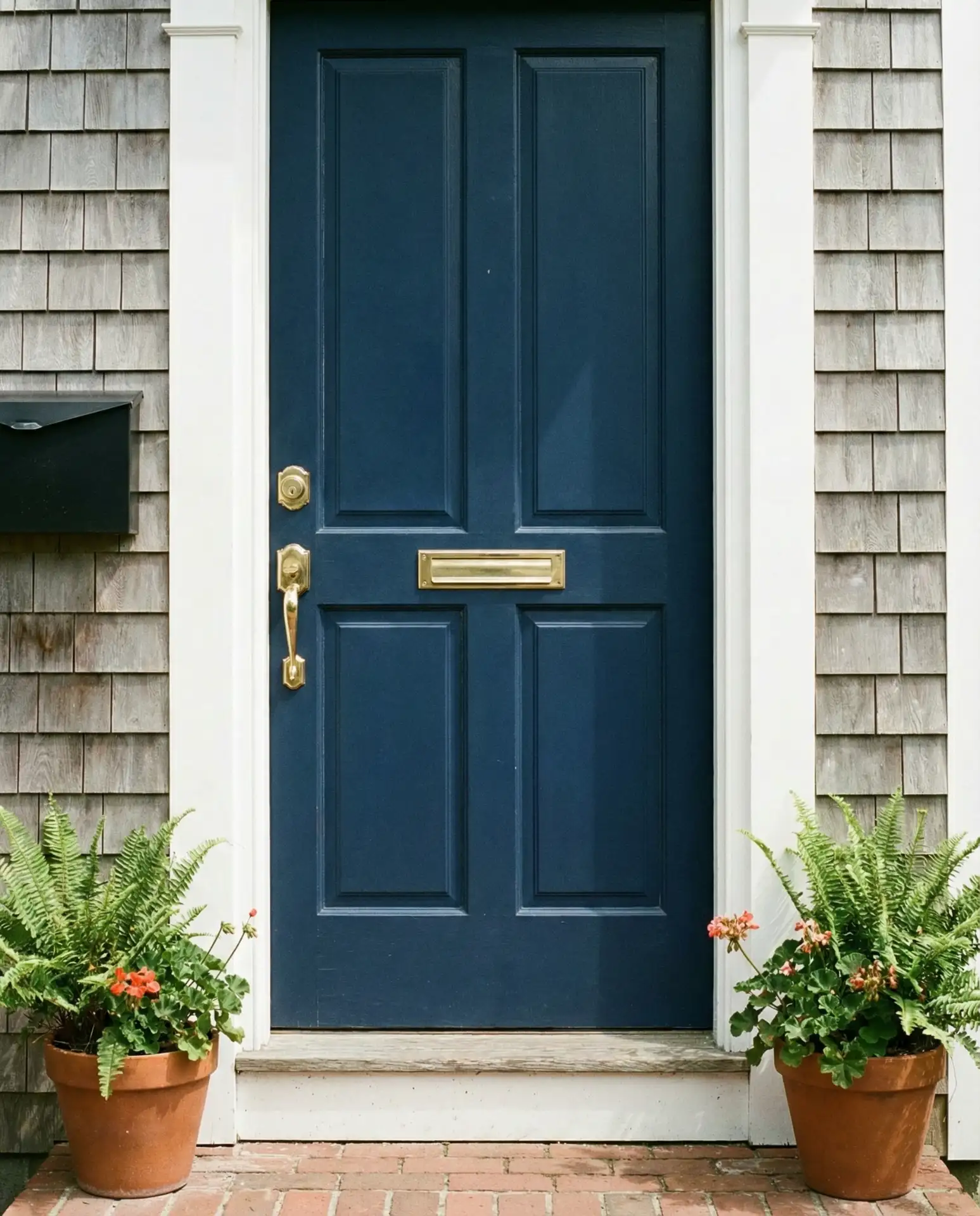 Pale Grey with Navy Door and Black Roof 2