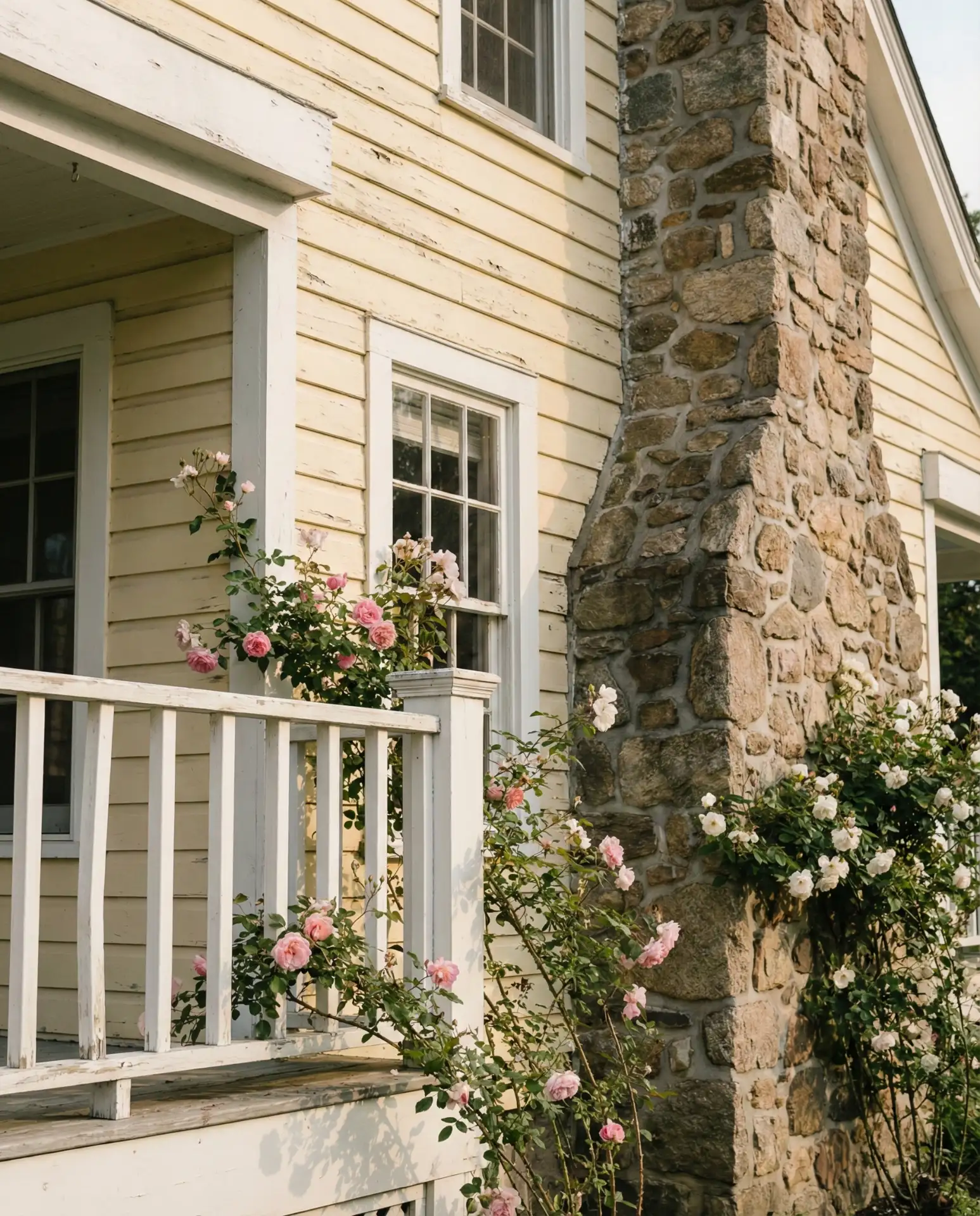 Pale Yellow with White and Natural Stone 2