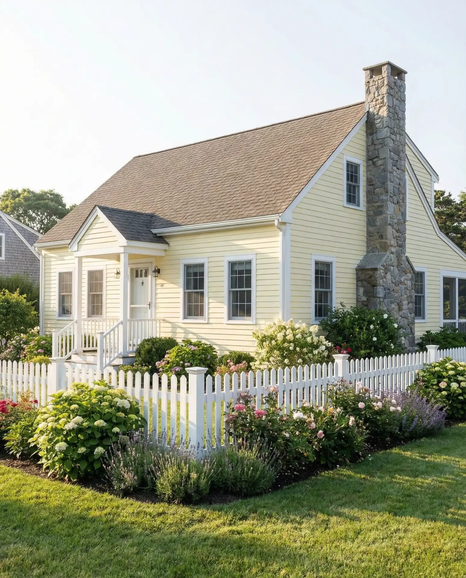 Pale Yellow with White and Natural Stone 1