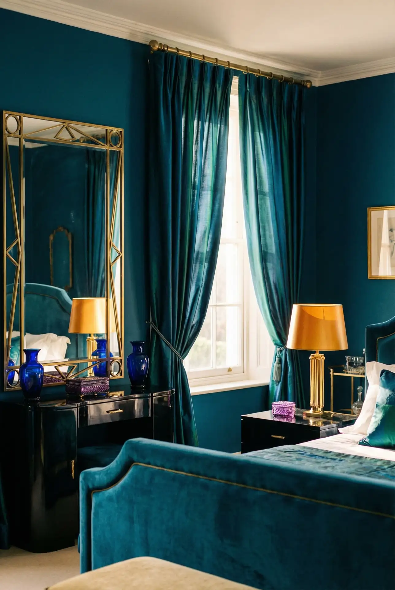 Peacock Blue Jewel Tone Drama 2