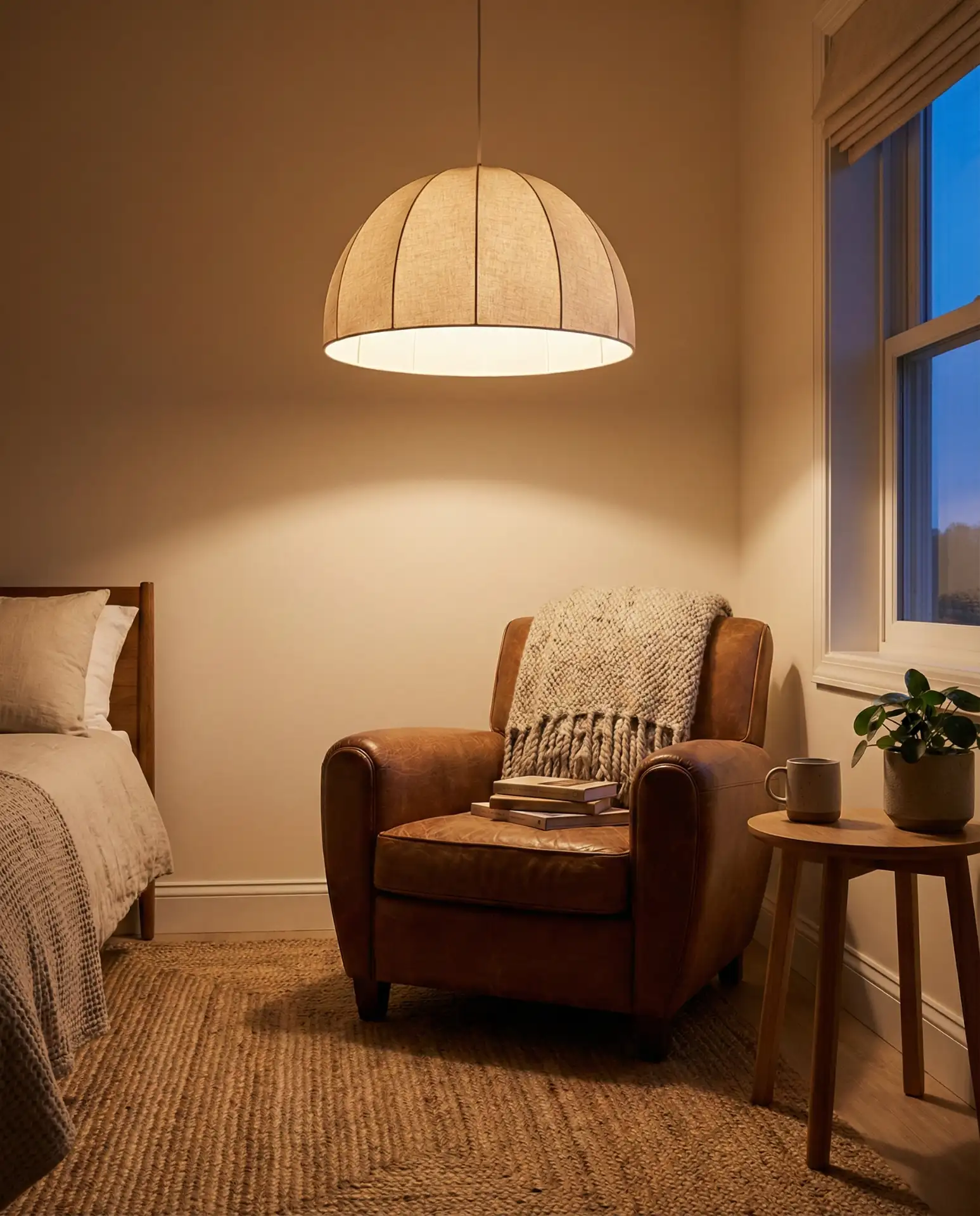 Shaded Fabric Pendant for Soft Diffused Light 2