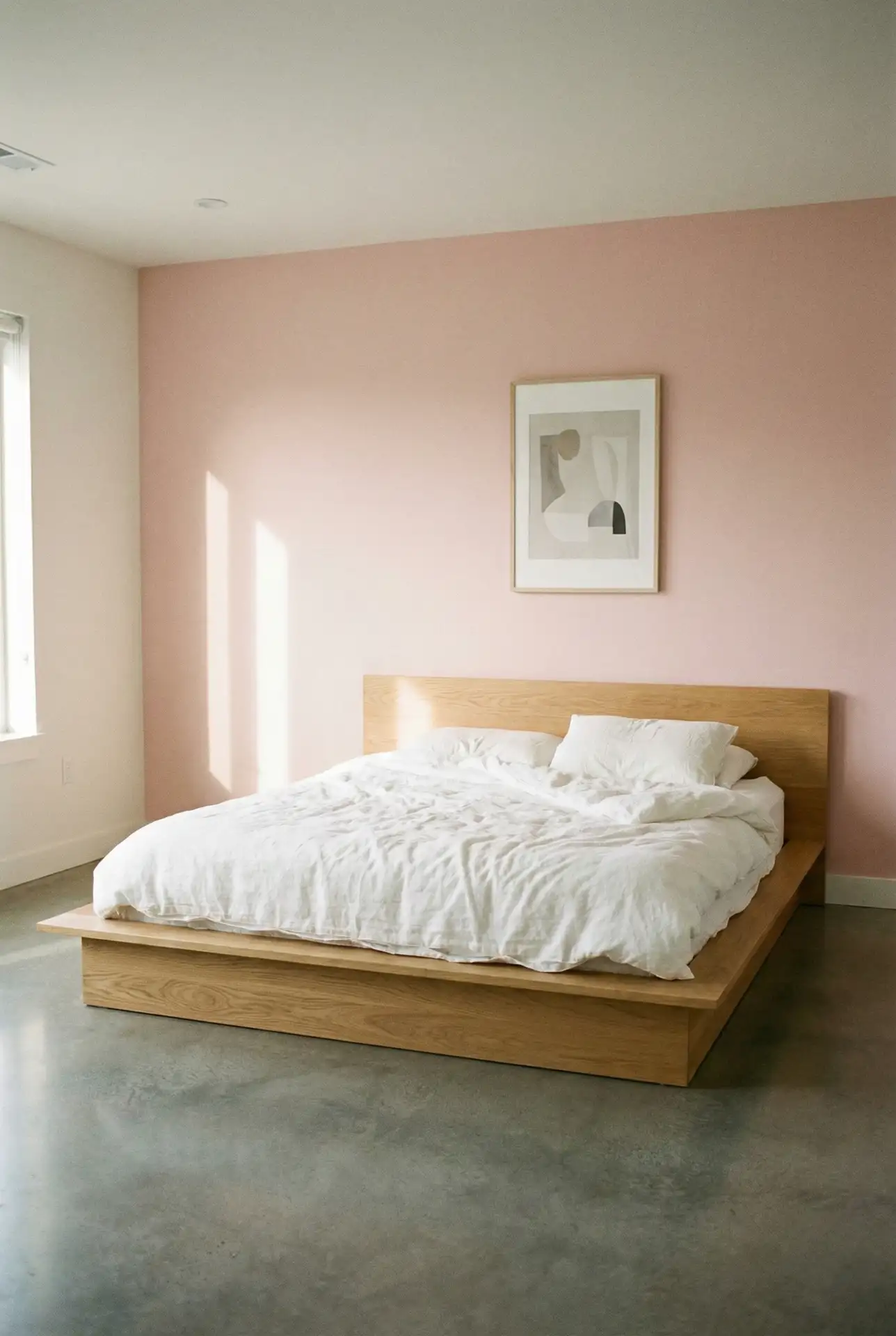 Simple Minimalist Pink Bedroom 1