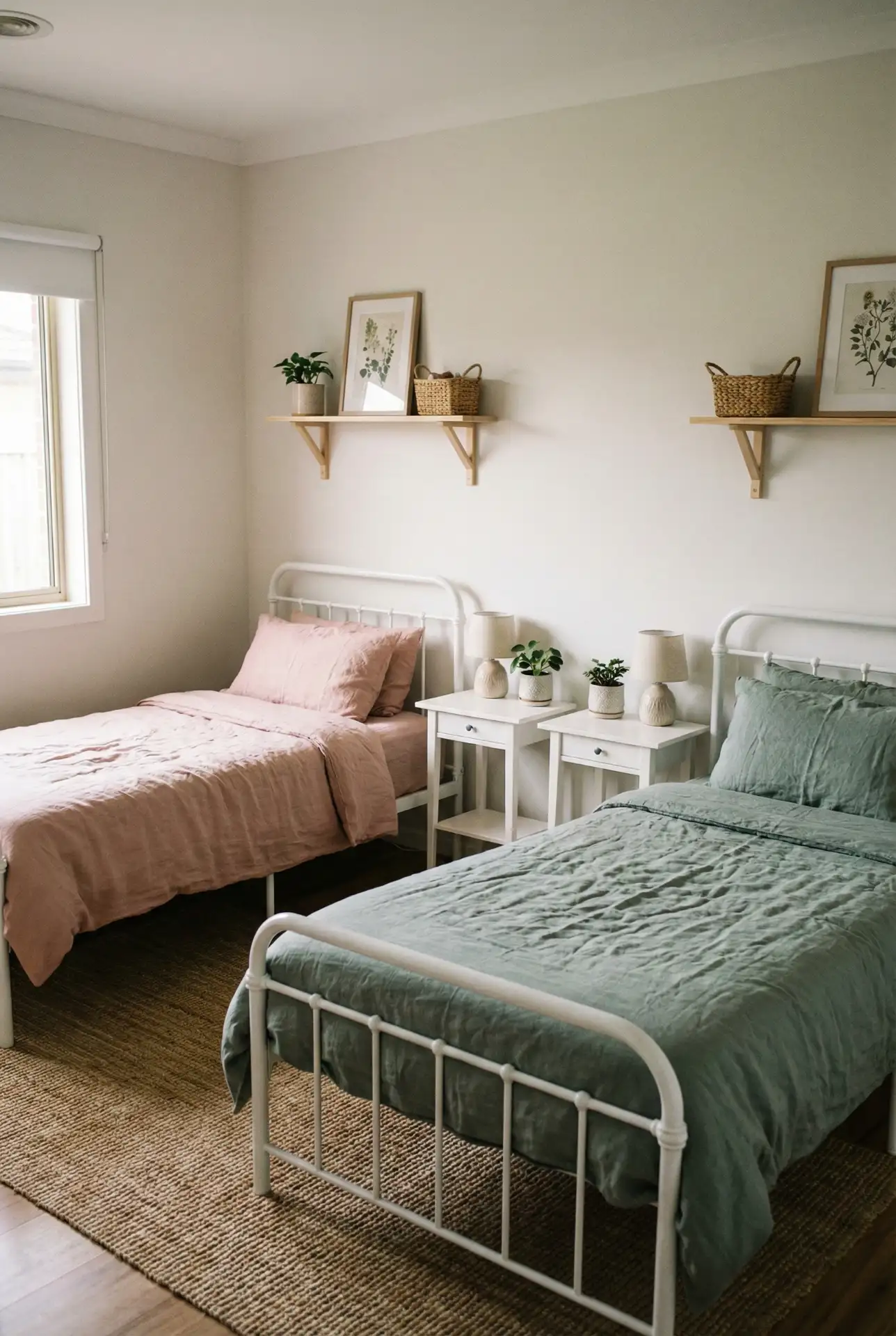 Sisters Aesthetic Twin Bedroom with Coordinated Details 2