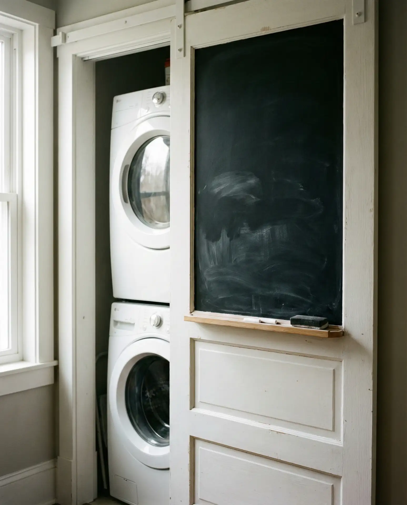 Sliding Barn Door with Chalkboard Panel 1