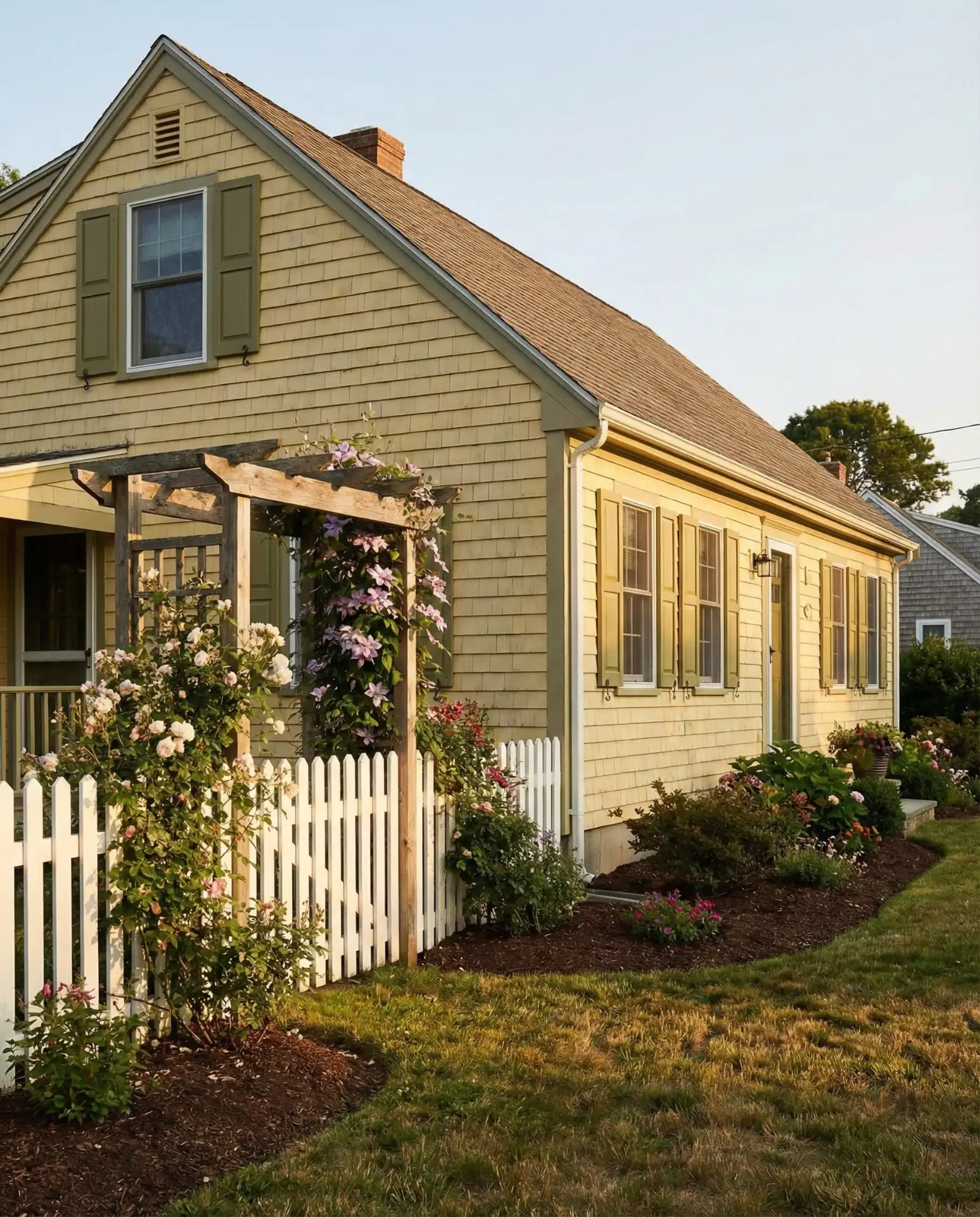 Soft Yellow with Green Shutters 1