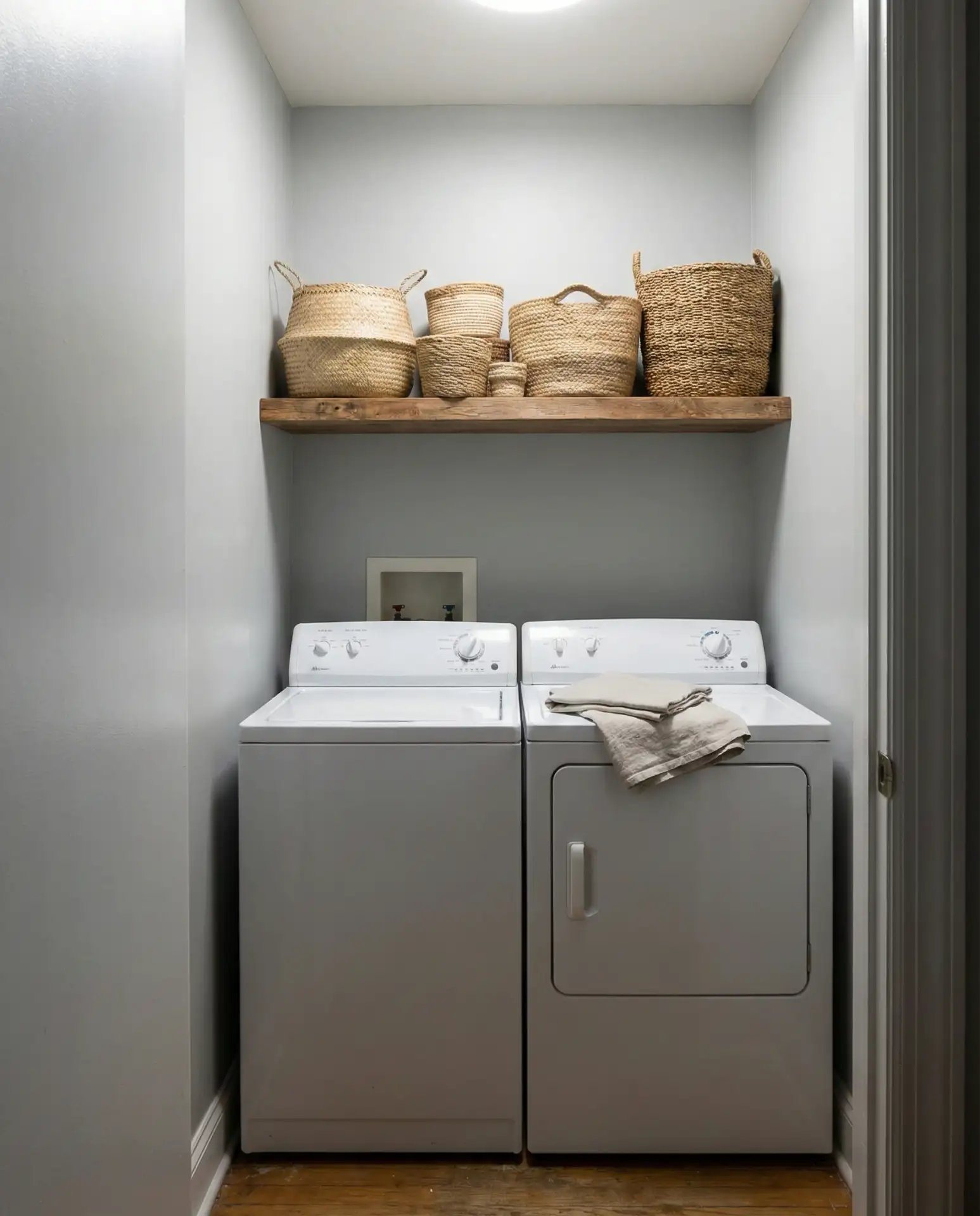 Stacked Washer and Dryer in a Closet Nook 1