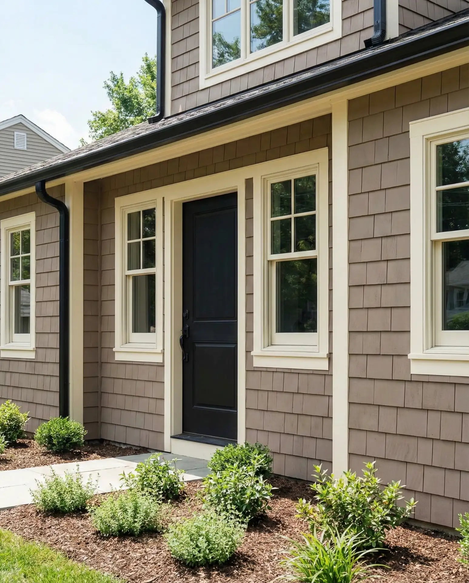 Taupe with Cream and Black Accents 1