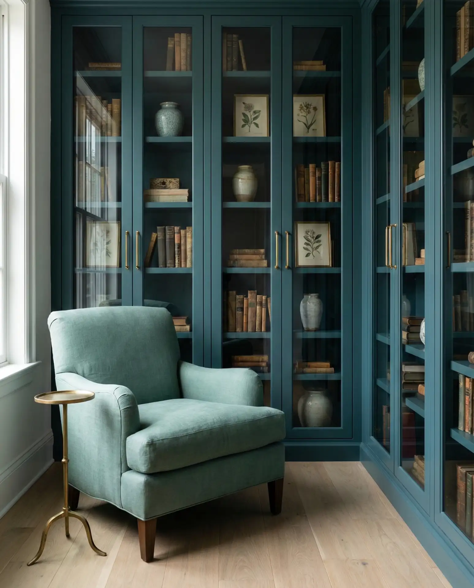 Teal Built-Ins with Seafoam Seating 1