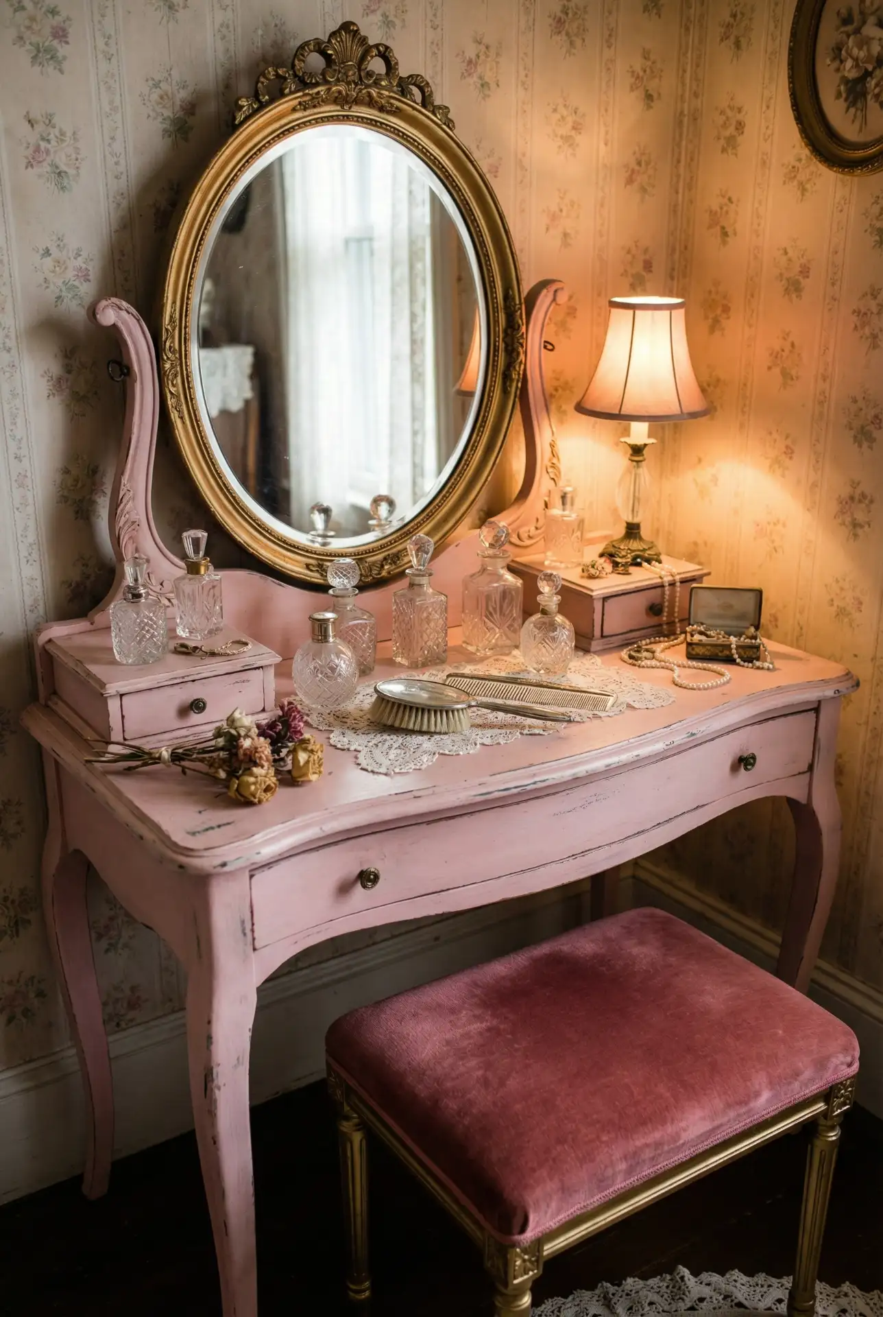 Vintage Pink Vanity Corner 2