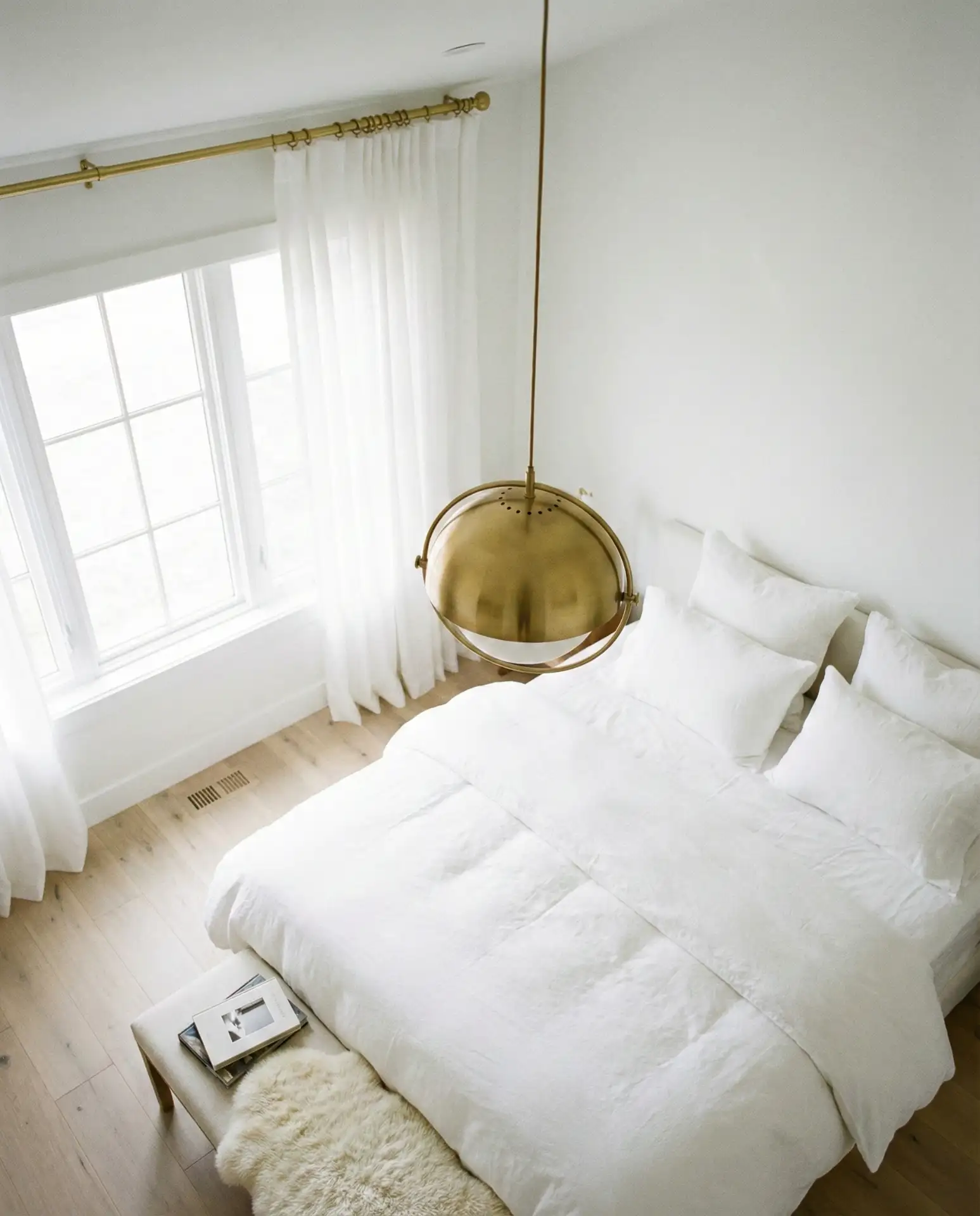 White Bedroom with Gold Hardware 2