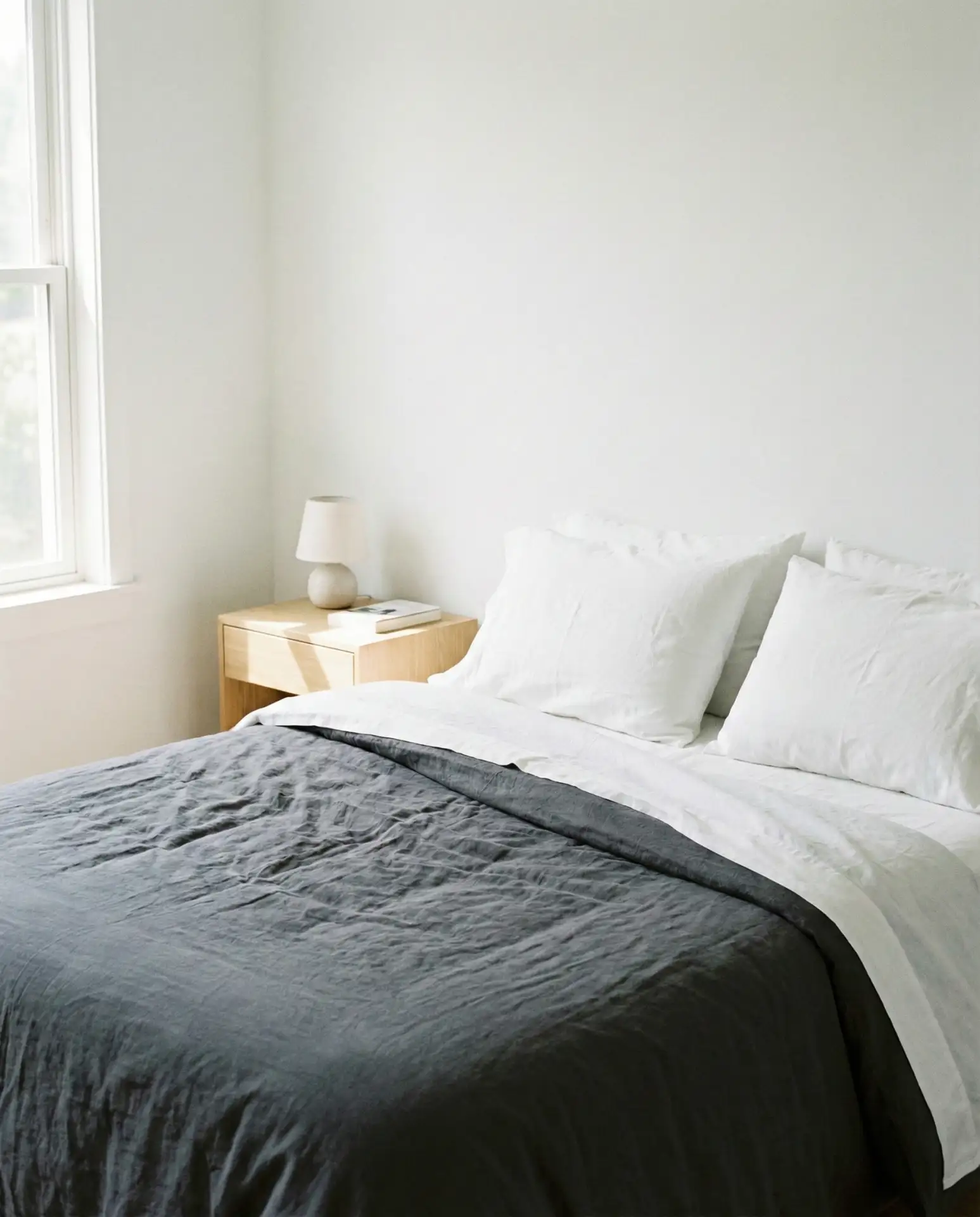 White and Charcoal Grey Bedding Layers 2