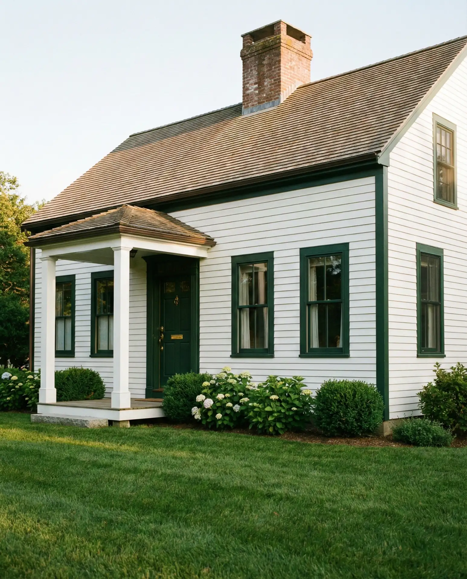 White with Forest Green Trim and Door 2