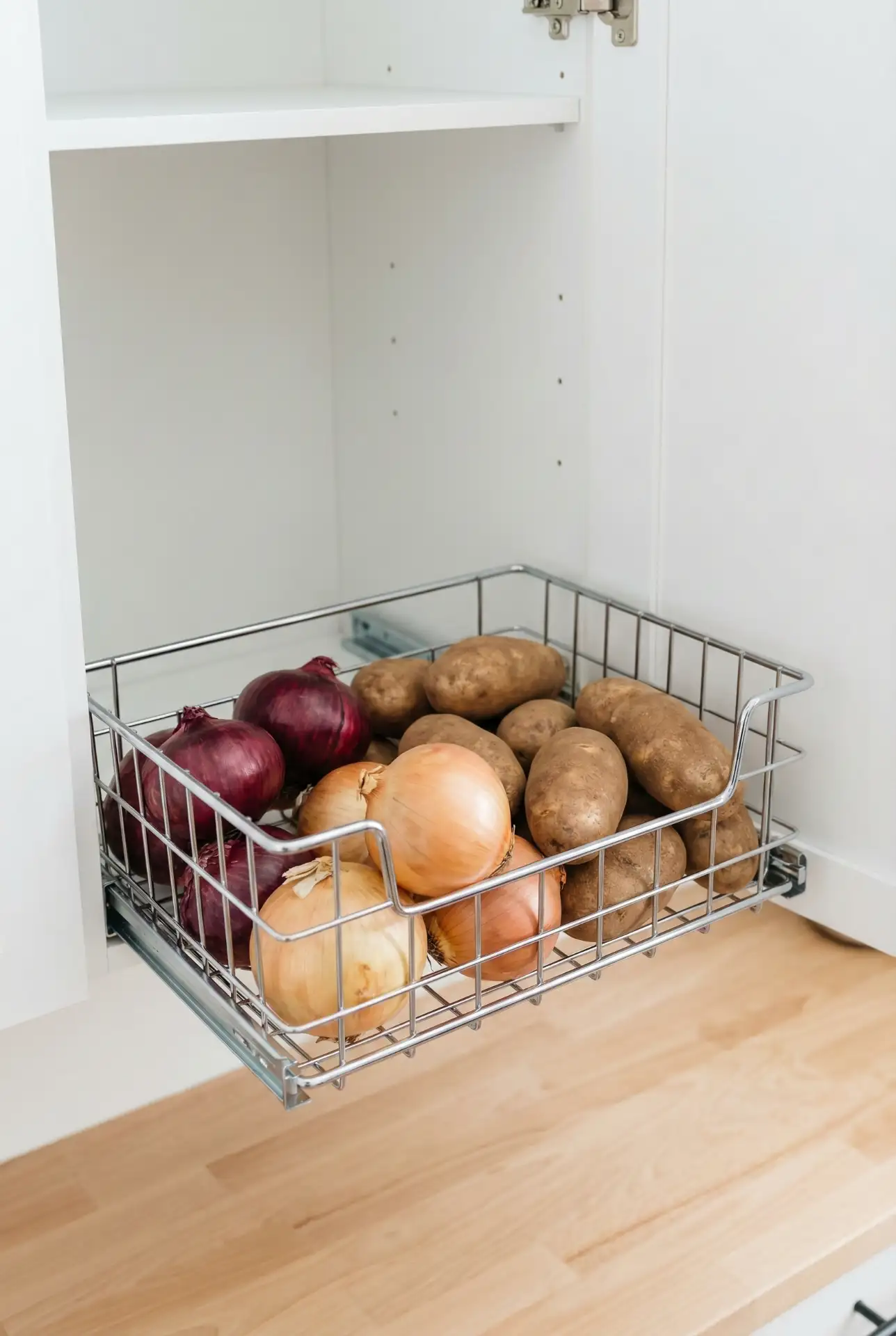 Wire Basket Pull-Outs for Produce Storage 1