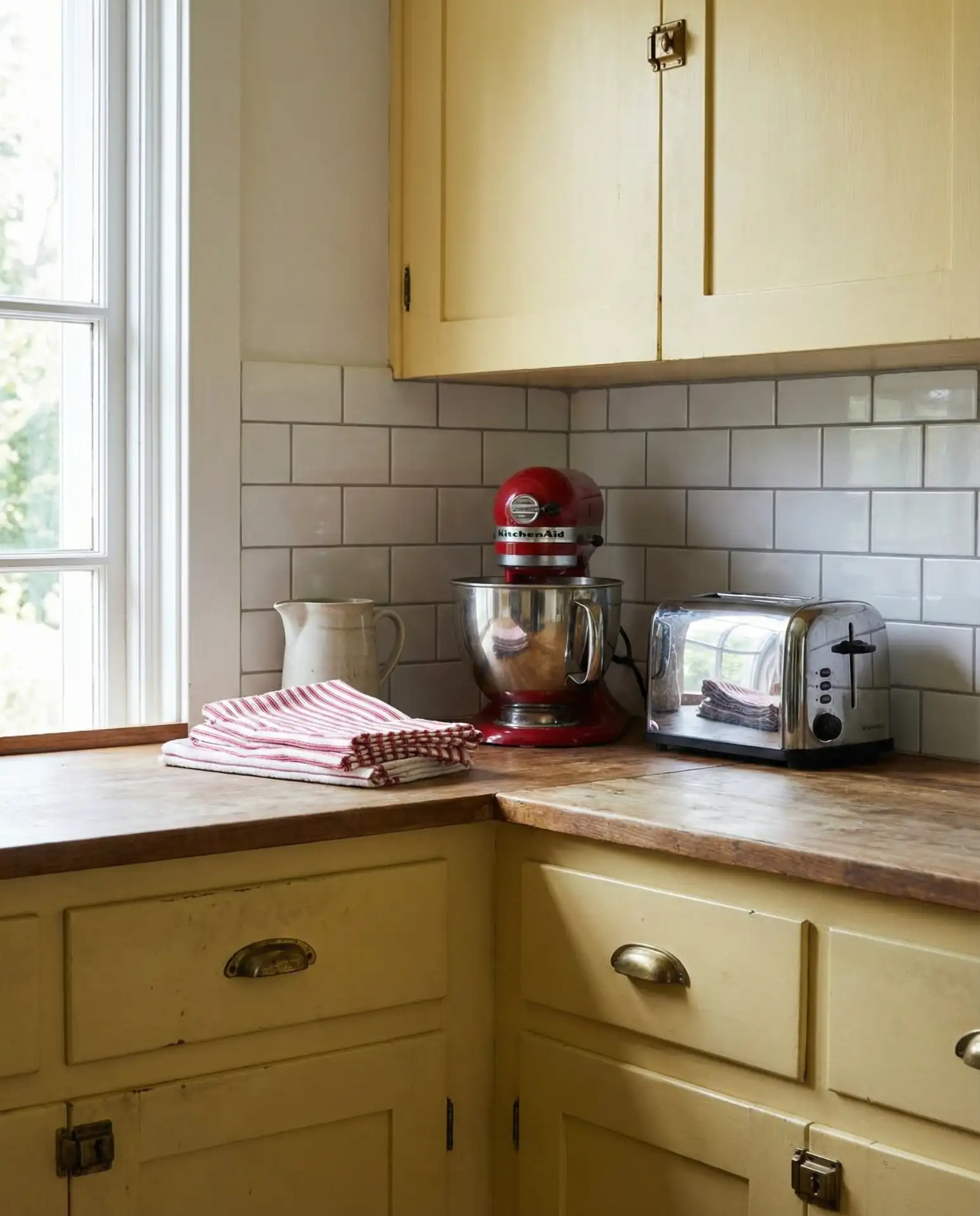 Yellow Kitchen with Red Vintage Accents 2