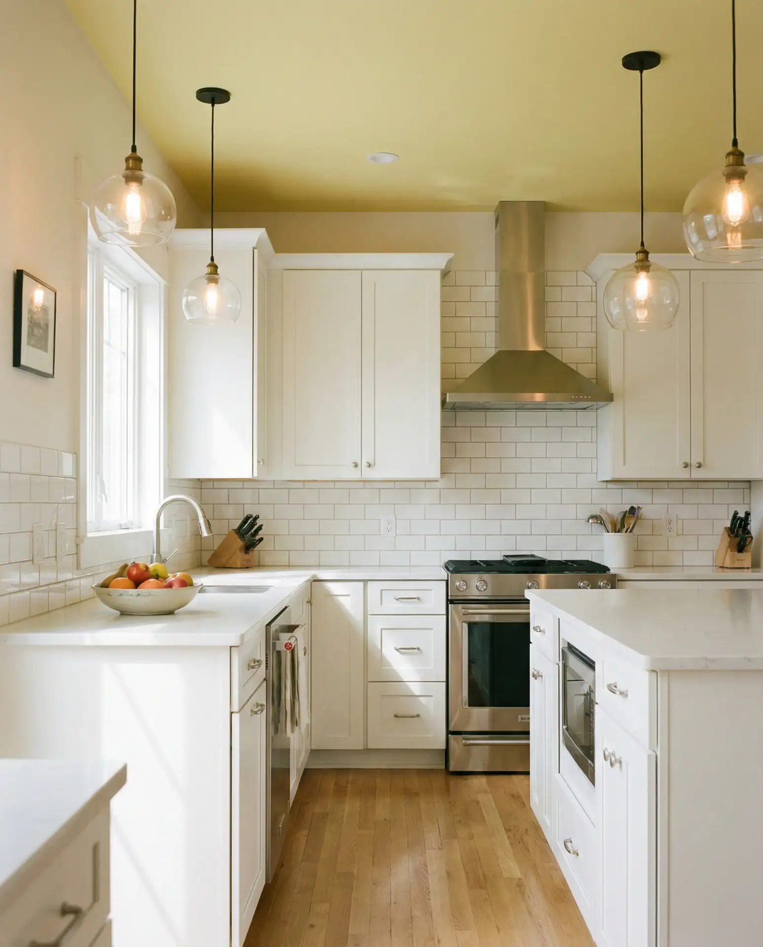 Yellow Painted Ceiling with Neutral Kitchen 2