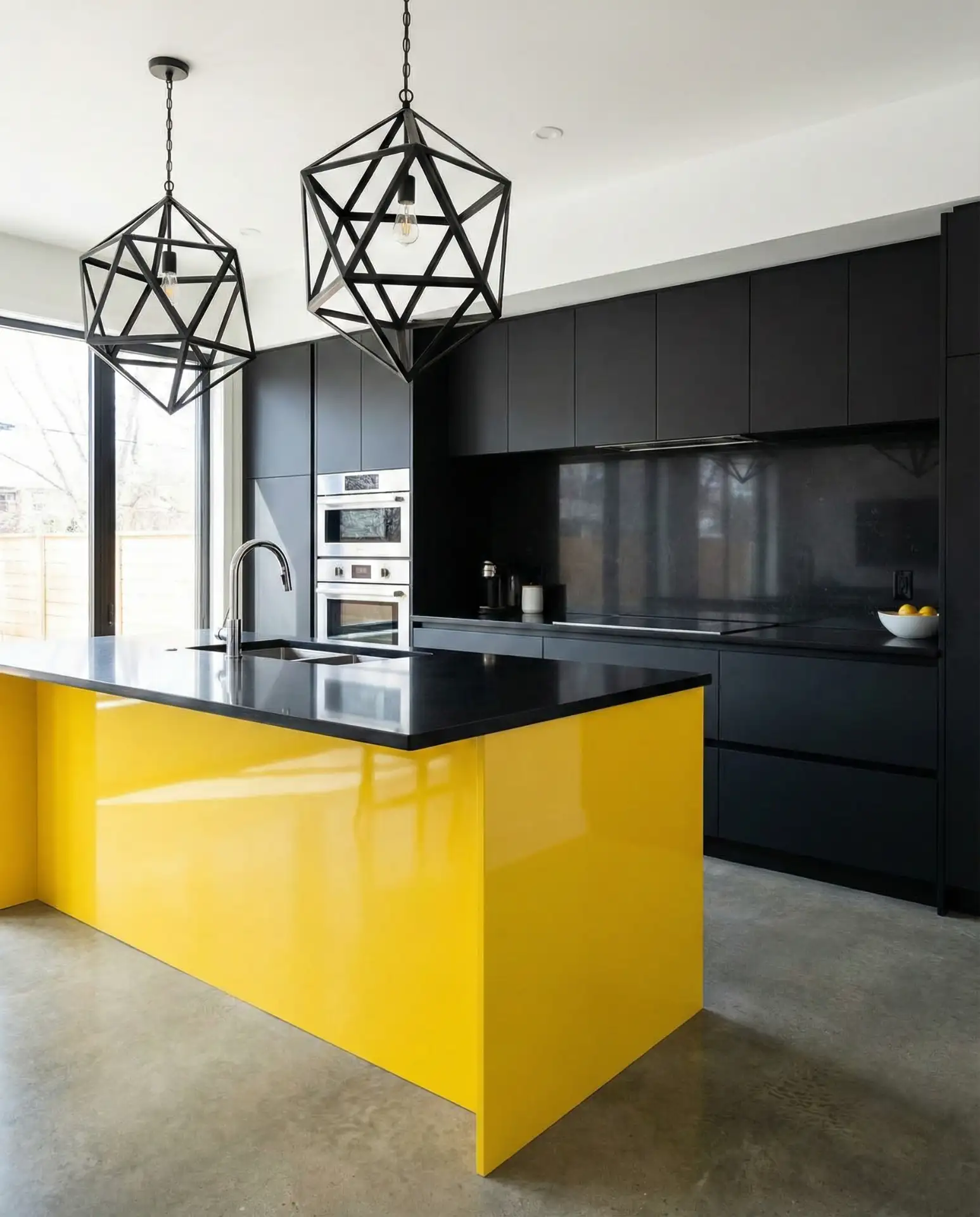 Yellow and Black High-Contrast Modern Kitchen 1