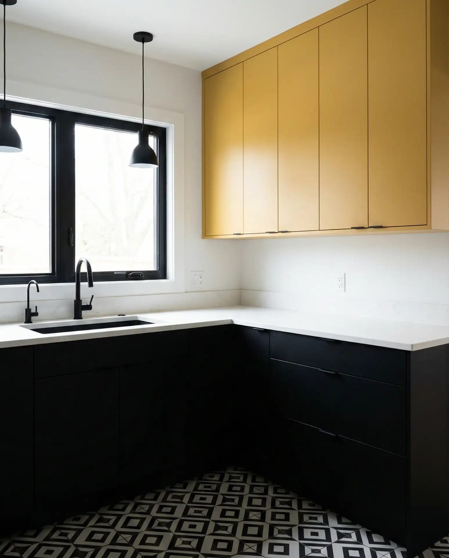 Yellow and Black High-Contrast Modern Kitchen 2