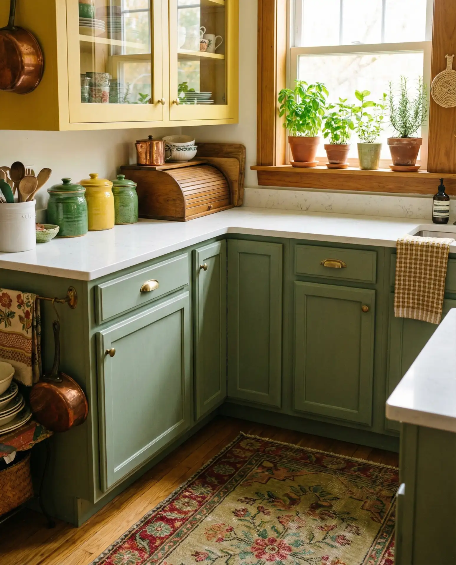Yellow and Green Maximalist Kitchen Design 2
