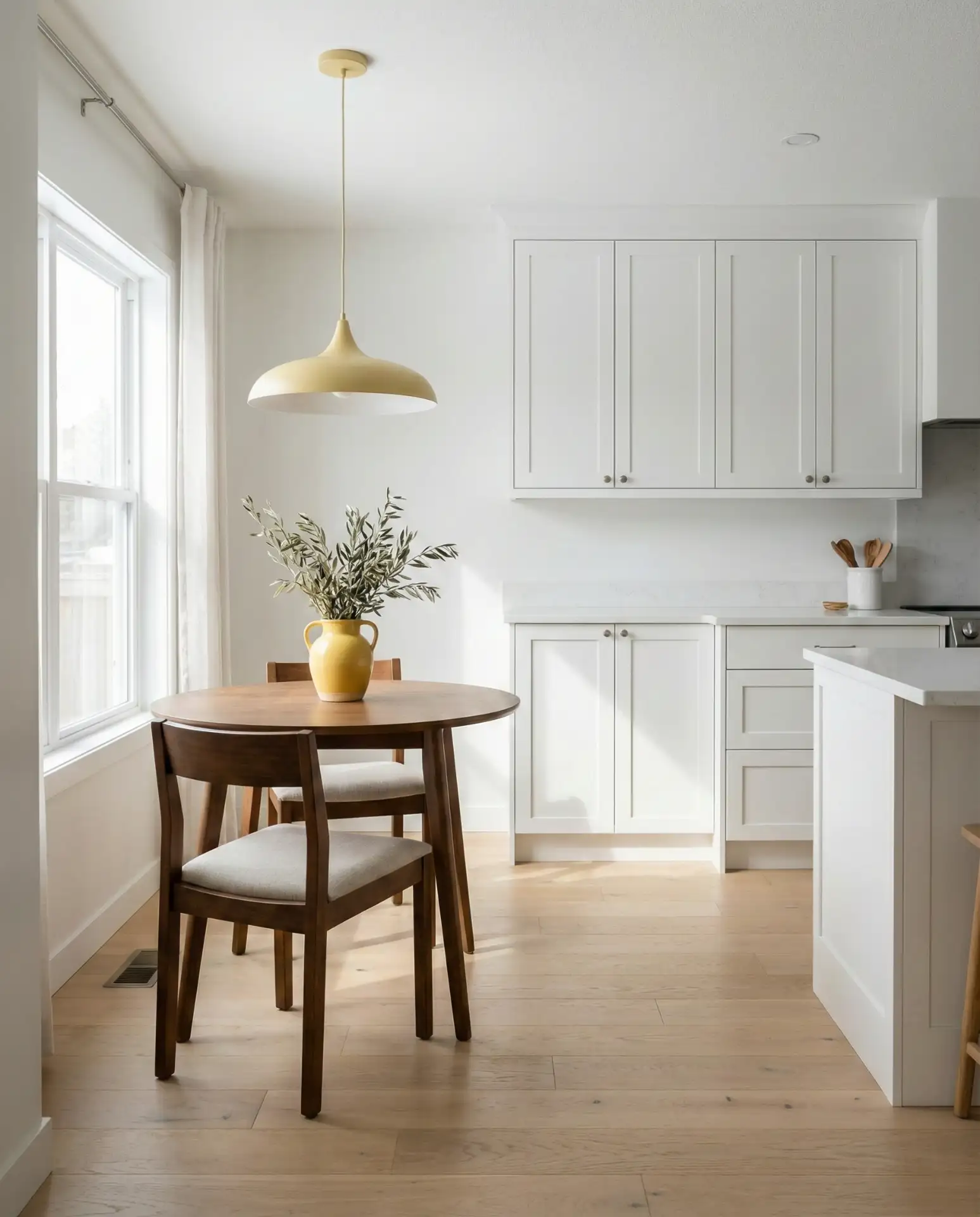Yellow and White Scandinavian Kitchen 1
