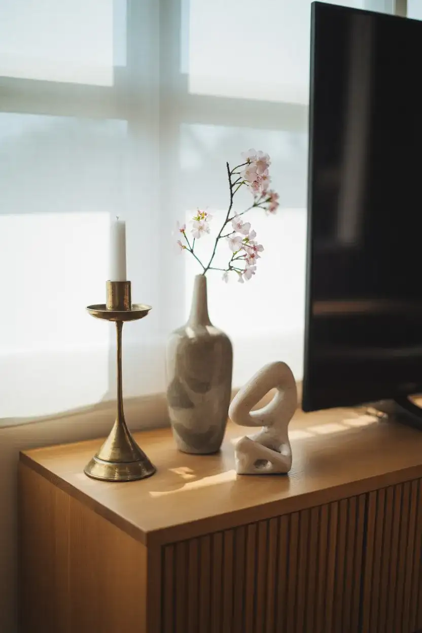 Aesthetic Console Vignette With Curated Objects 1