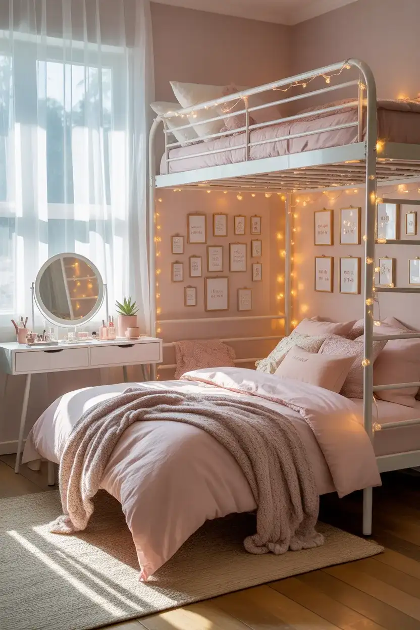 Aesthetic Loft Bed for Teen Girls 1