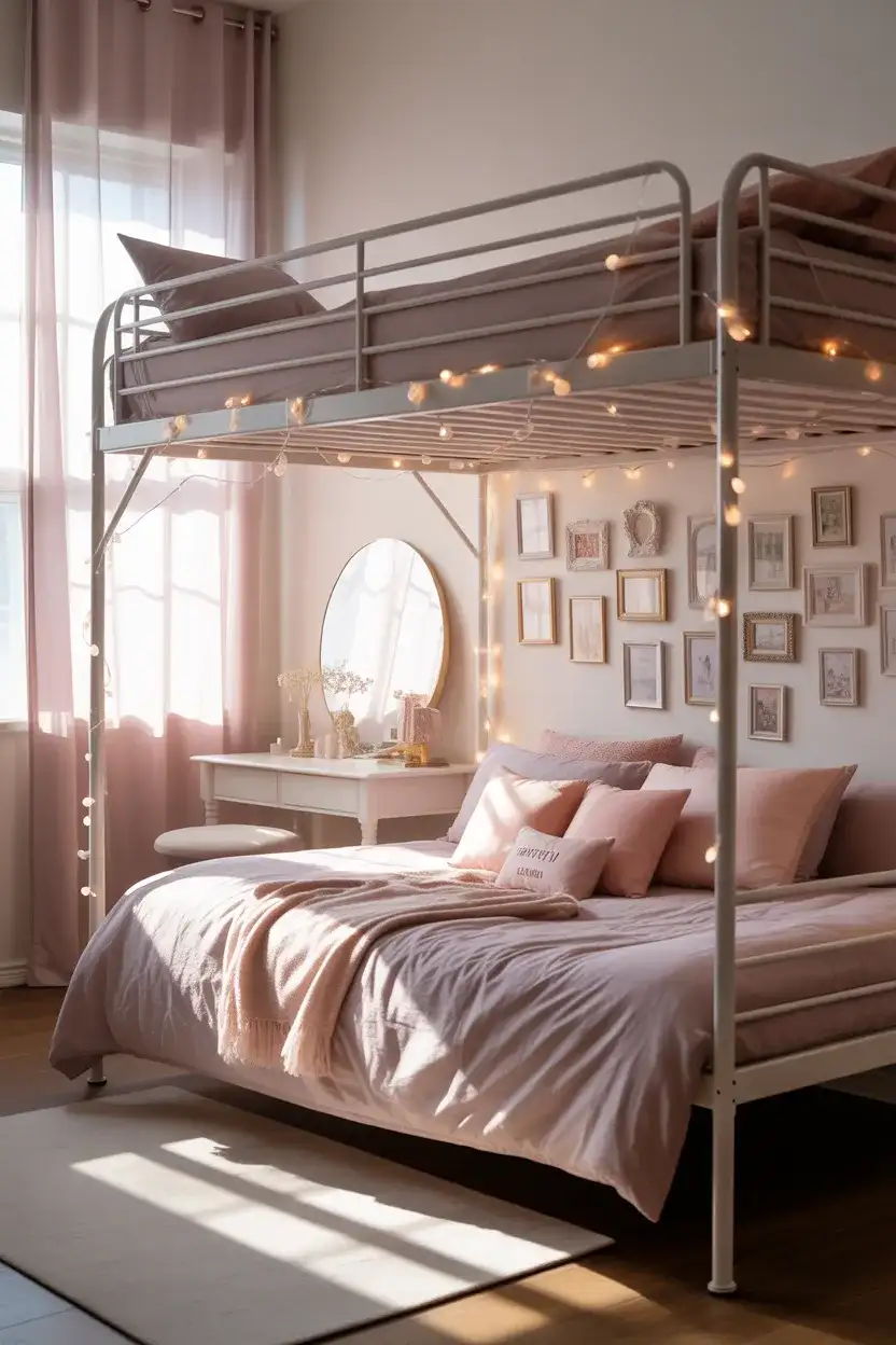Aesthetic Loft Bed for Teen Girls 2