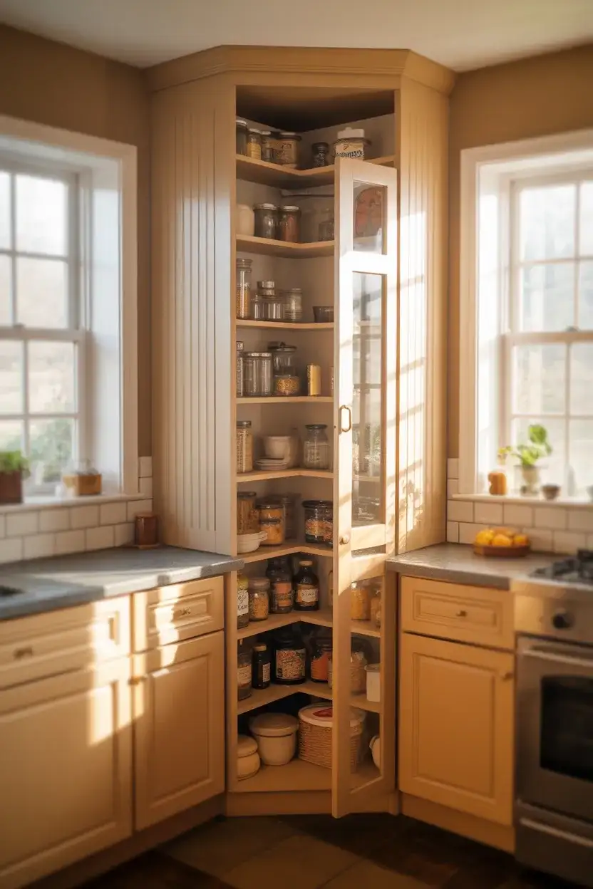 Angled Corner Pantry for Awkward Spaces 1