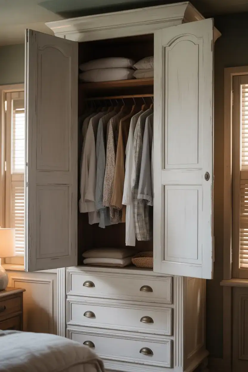 Armoire with Mixed Hanging and Drawer Space 1