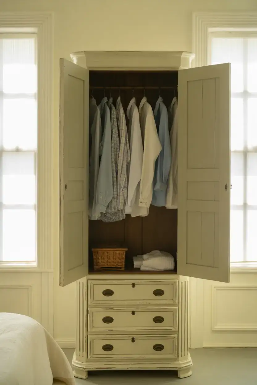 Armoire with Mixed Hanging and Drawer Space 2