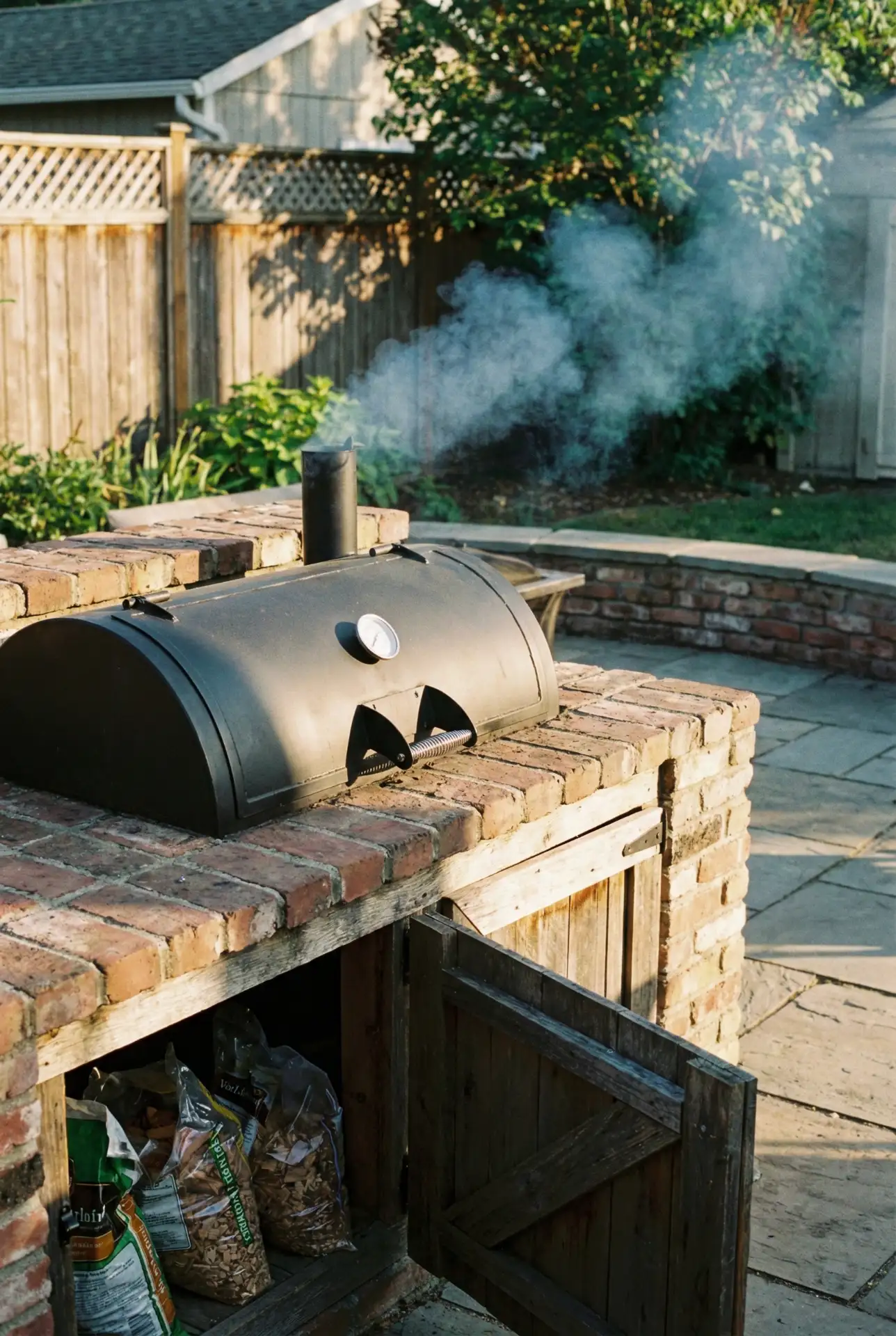 Backyard Kitchen with Built-In Smoker 2