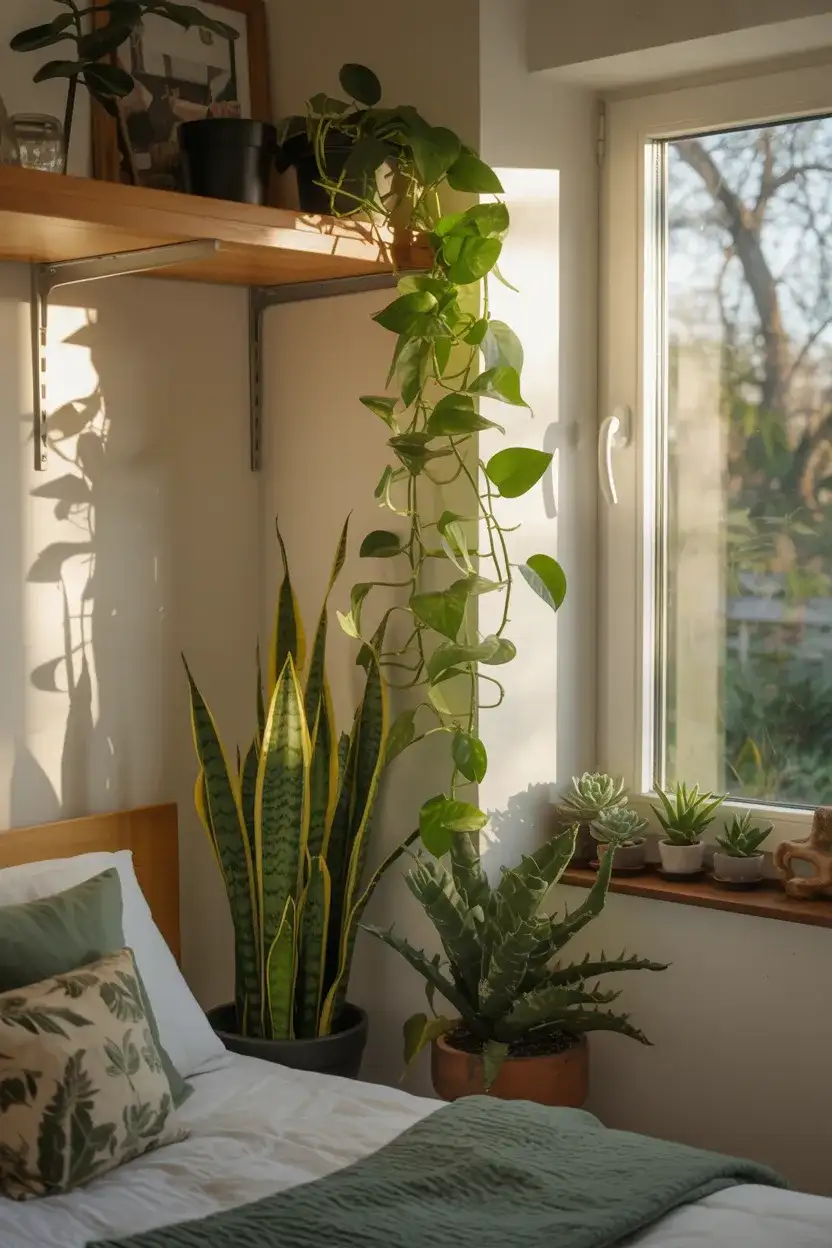 Bedroom With Plant Life as Decor 2