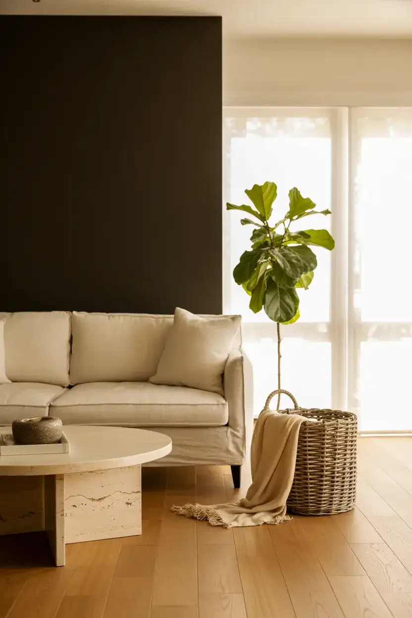 Black Accent Wall With Warm Touches 1