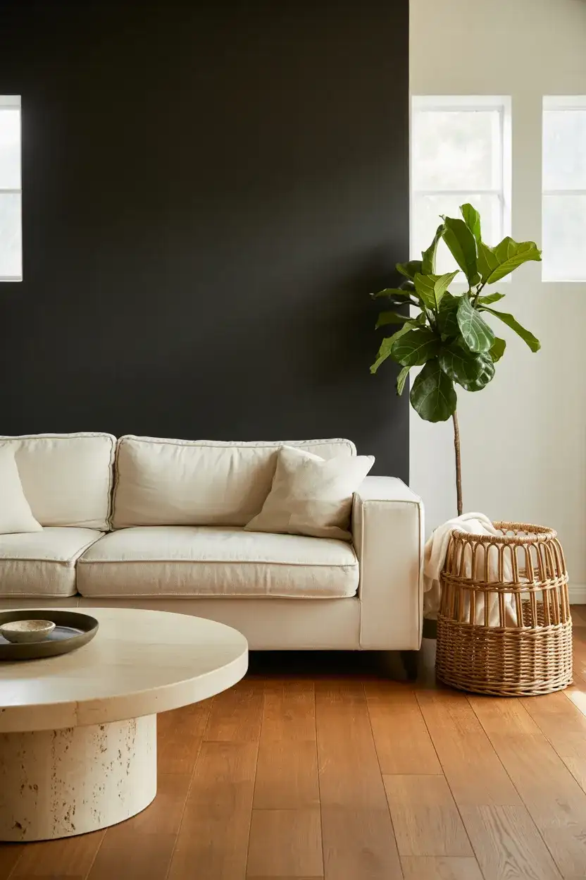 Black Accent Wall With Warm Touches 2