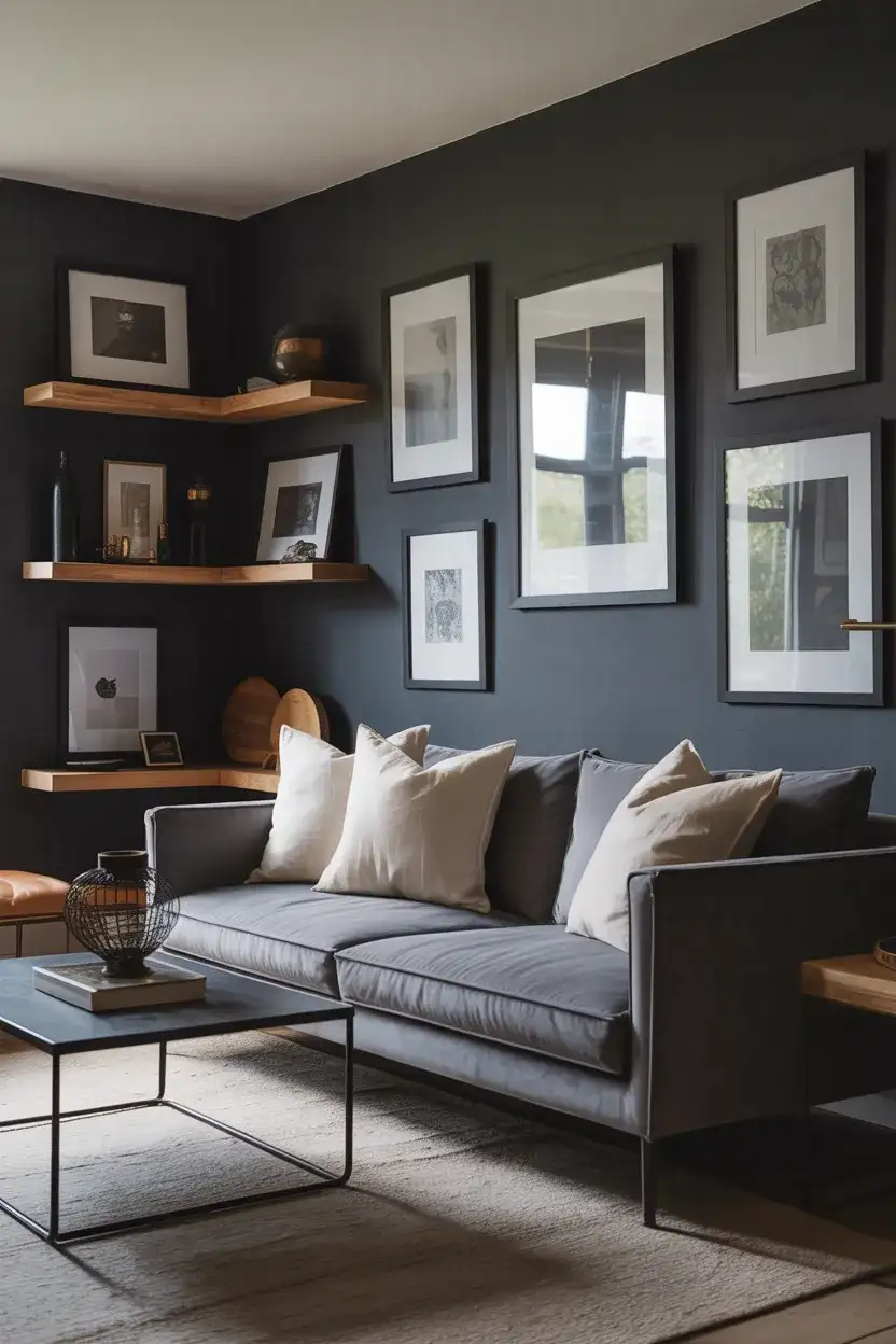 Black and Grey Contrast Living Room 1