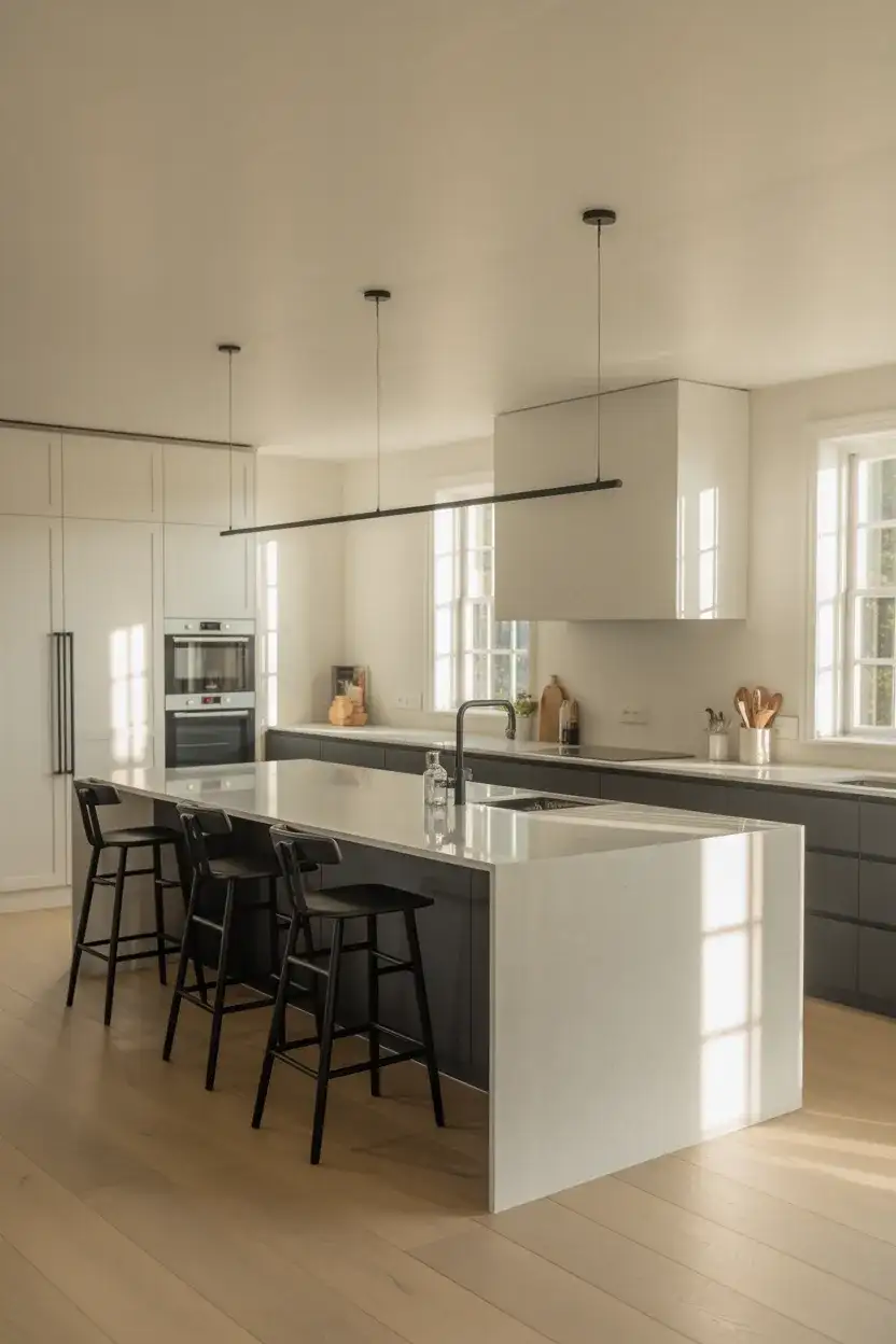 Black and White Kitchen Island as the Focal Point 1