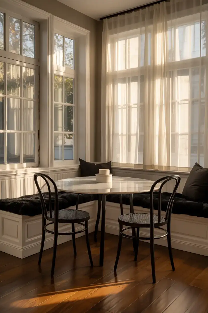 Black and White Kitchen Table Dining Nook 1