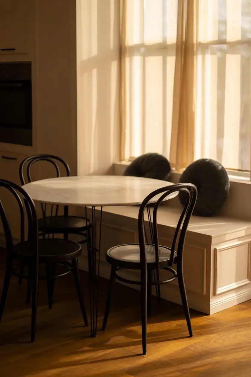 Black and White Kitchen Table Dining Nook 2