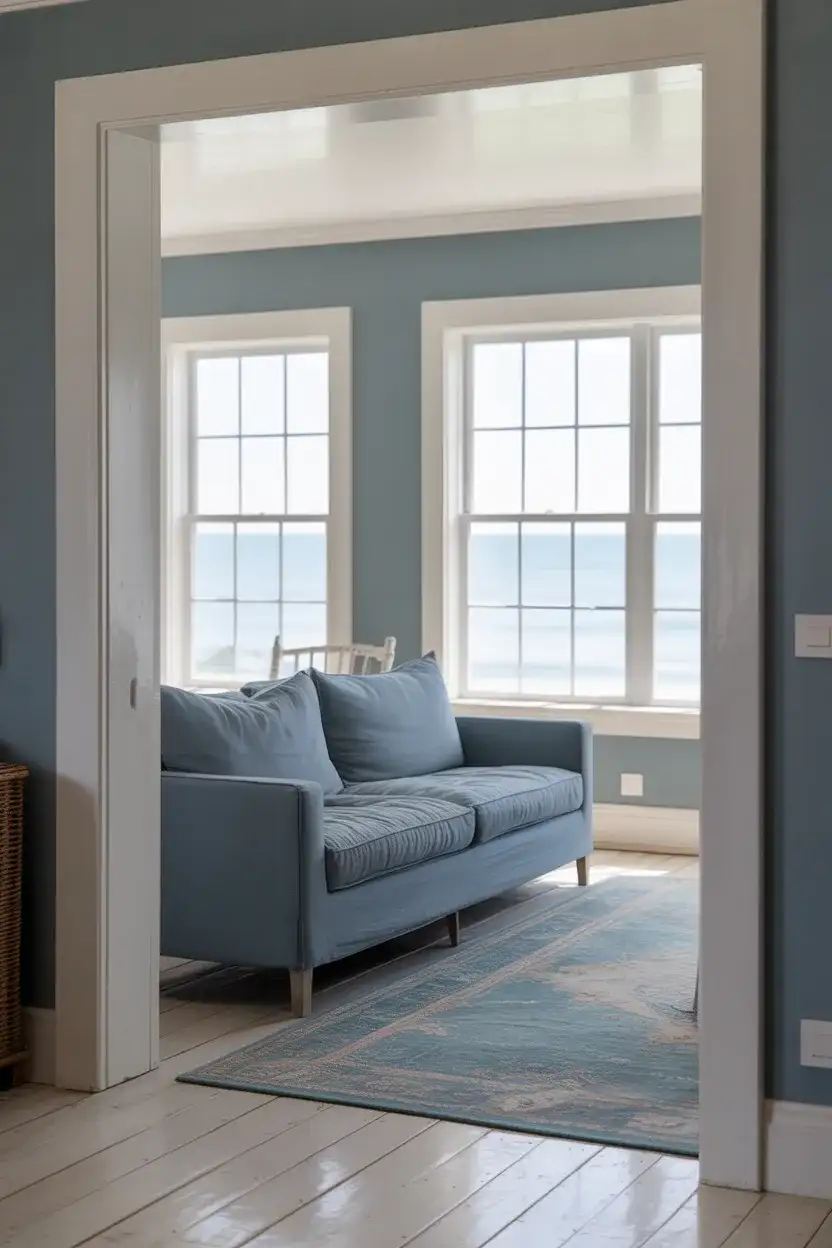Blue and Grey Coastal Living Room 2