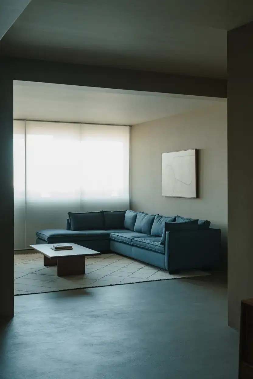 Blue and Grey Modern Living Room 2