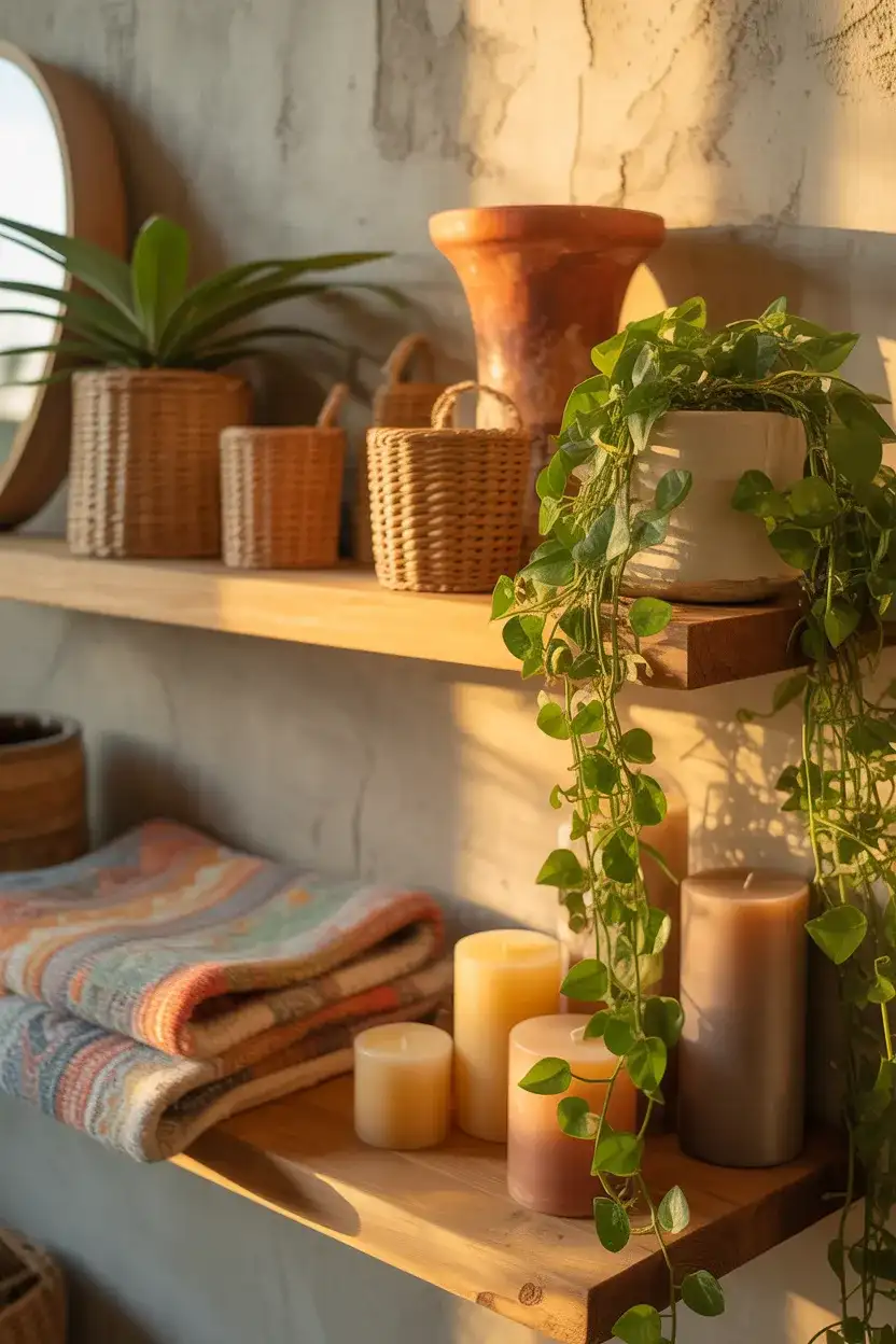 Boho Layered Shelf Styling 2