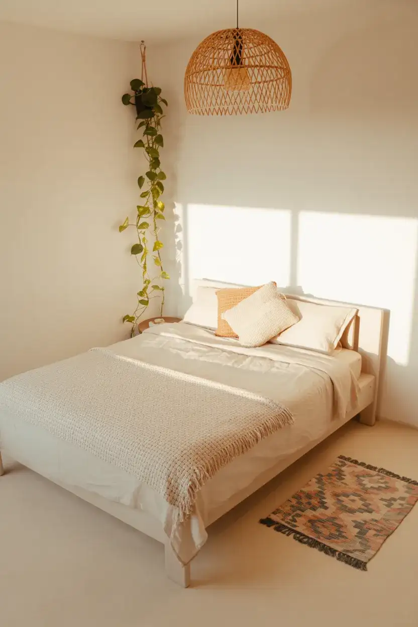 Boho Minimalist Bedroom Blending Two Worlds 2