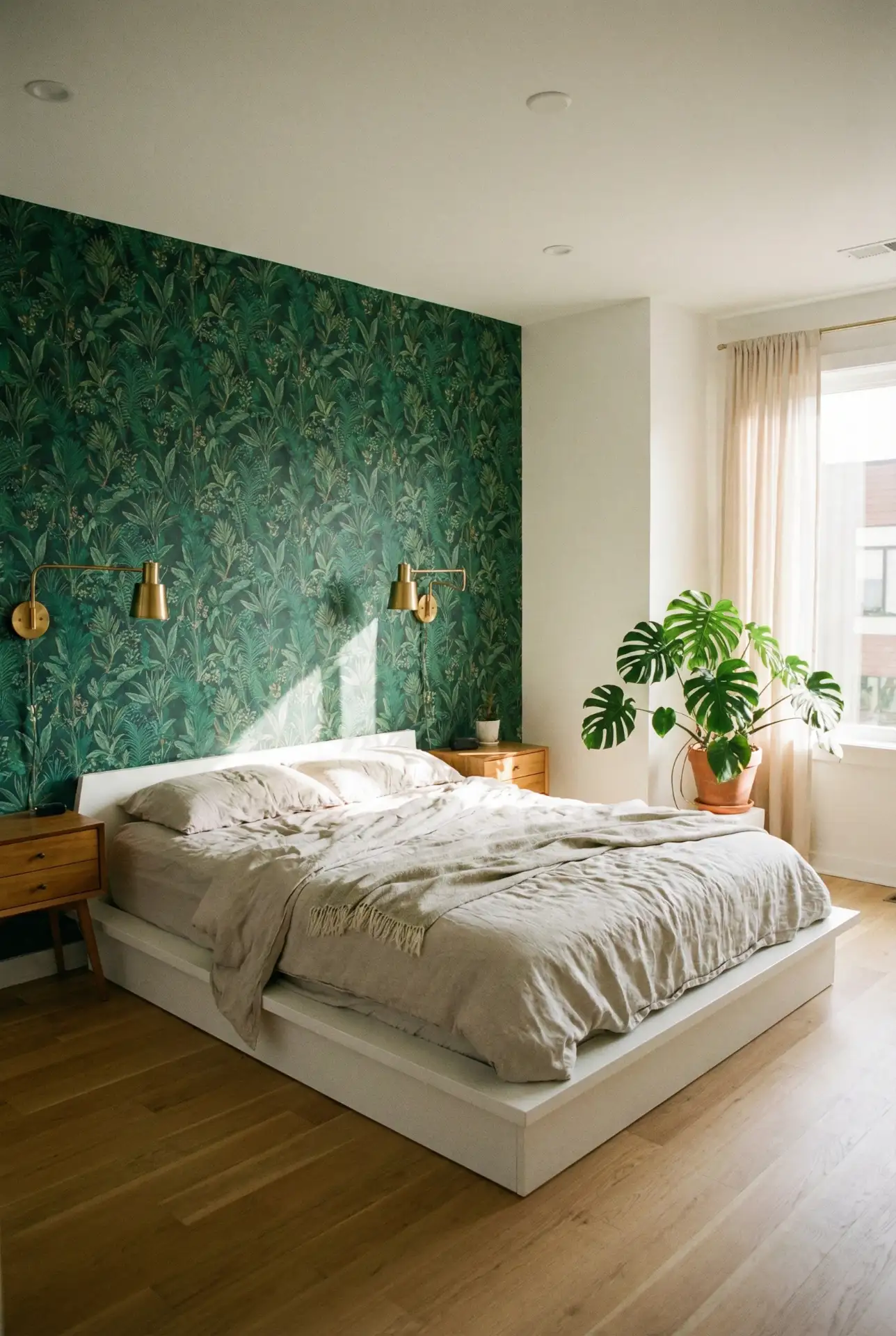 Bold Accent Wall with Peel-and-Stick Wallpaper 1