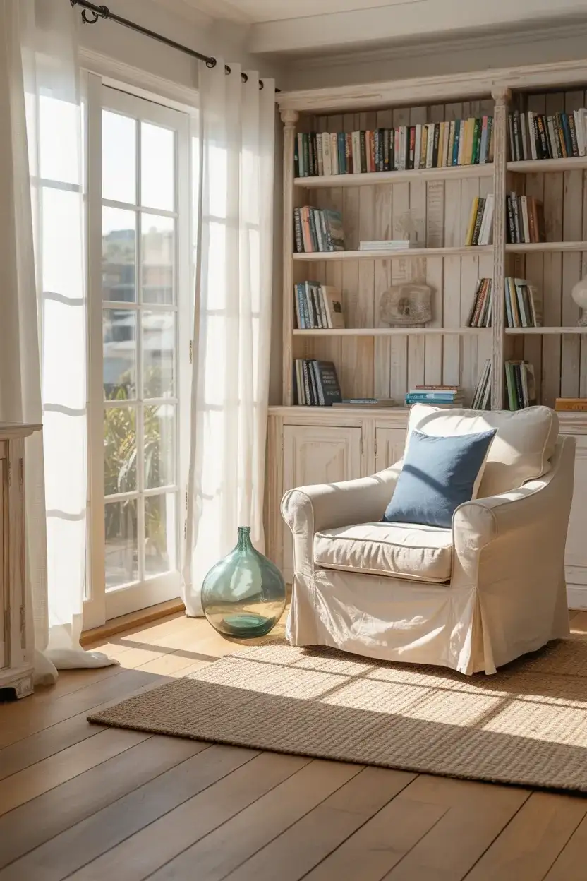 Bright Coastal Library 2