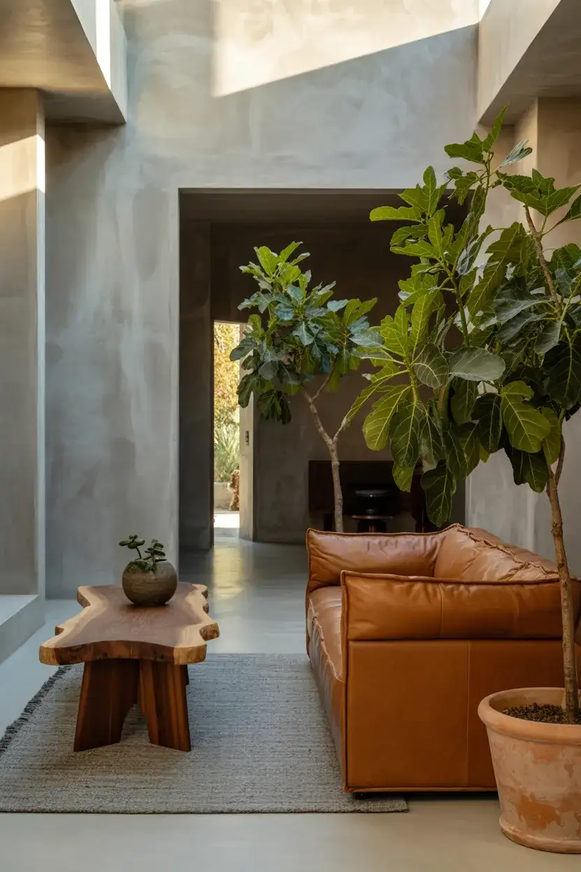 Brown and Grey Earthy Organic Living Room 1